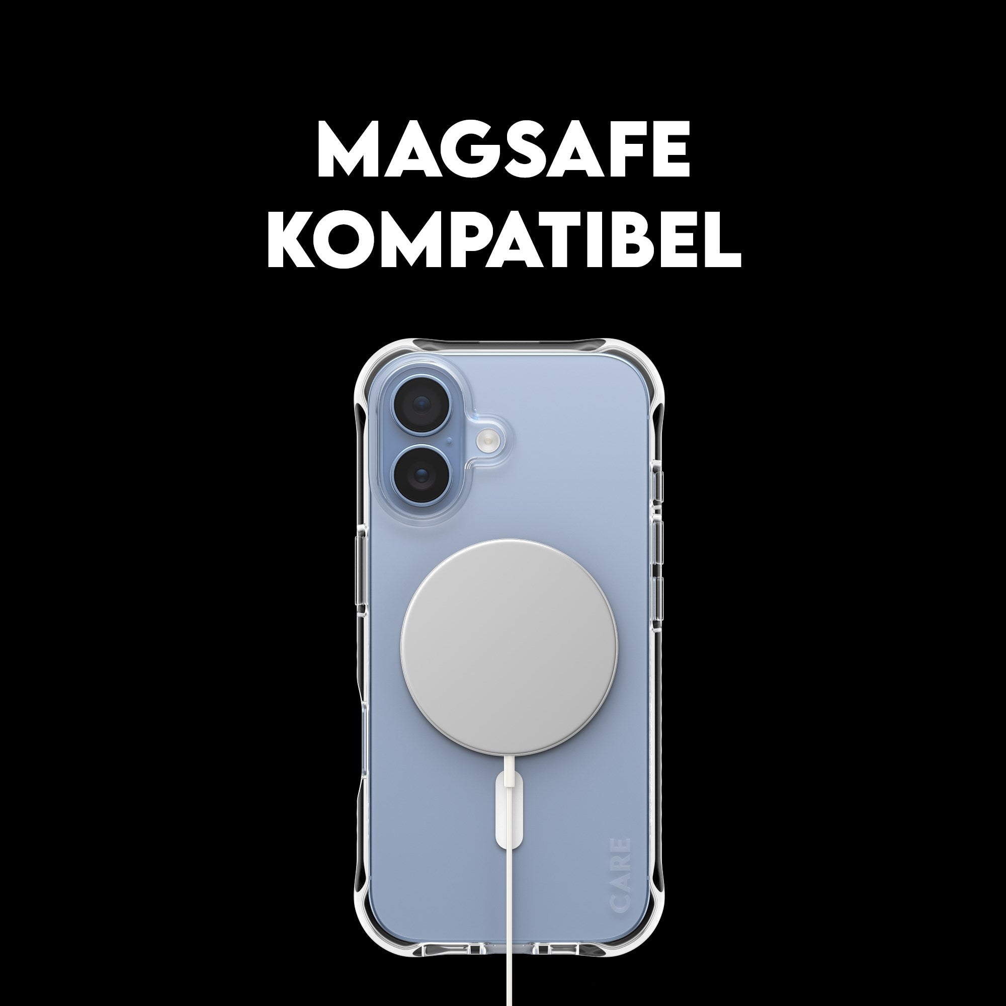 CARE™ by PanzerGlass® Samba Case Transparent m. Hvid MagSafe iPhone 17