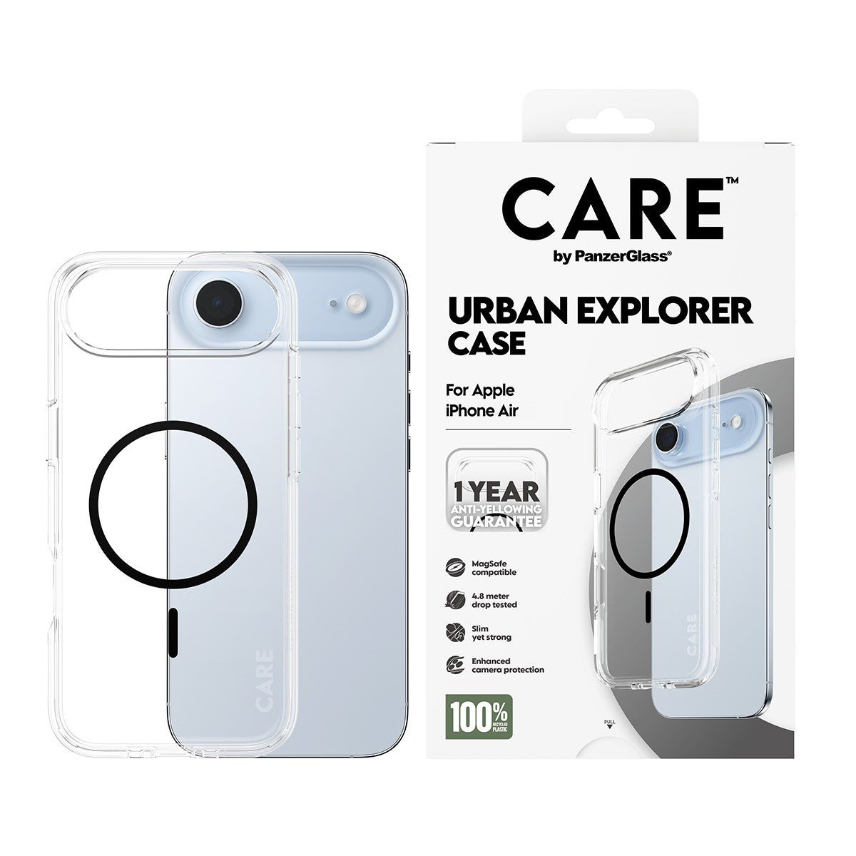 CARE by PanzerGlass® Urban Explorer Case Transparent m. Sort MagSafe iPhone Air