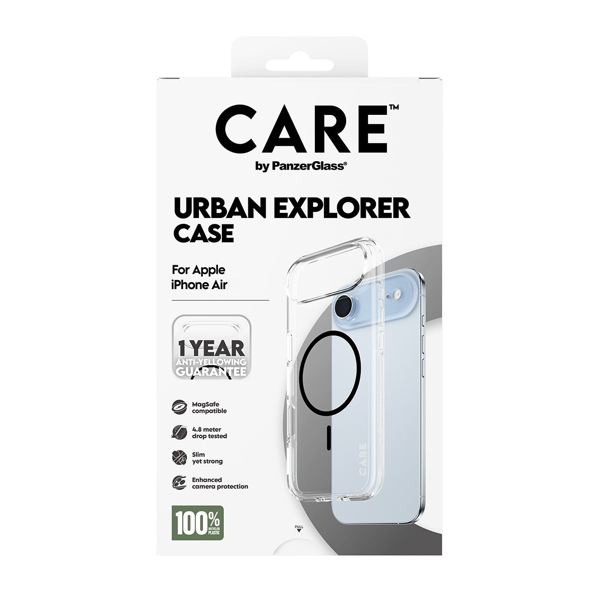 CARE by PanzerGlass® Urban Explorer Case Transparent m. Sort MagSafe iPhone Air
