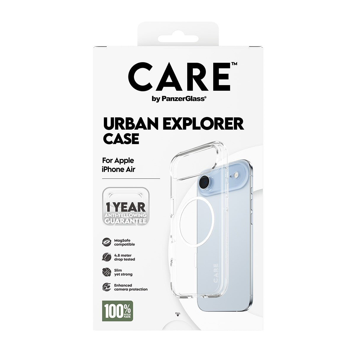 CARE by PanzerGlass® Urban Explorer Case Transparent m. Hvid MagSafe iPhone Air