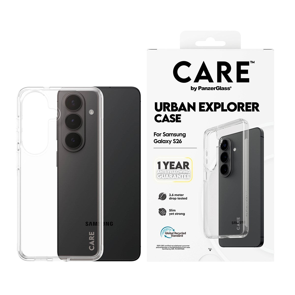 CARE™ by PanzerGlass® Urban Explorer Case Transparant Samsung Galaxy S26
