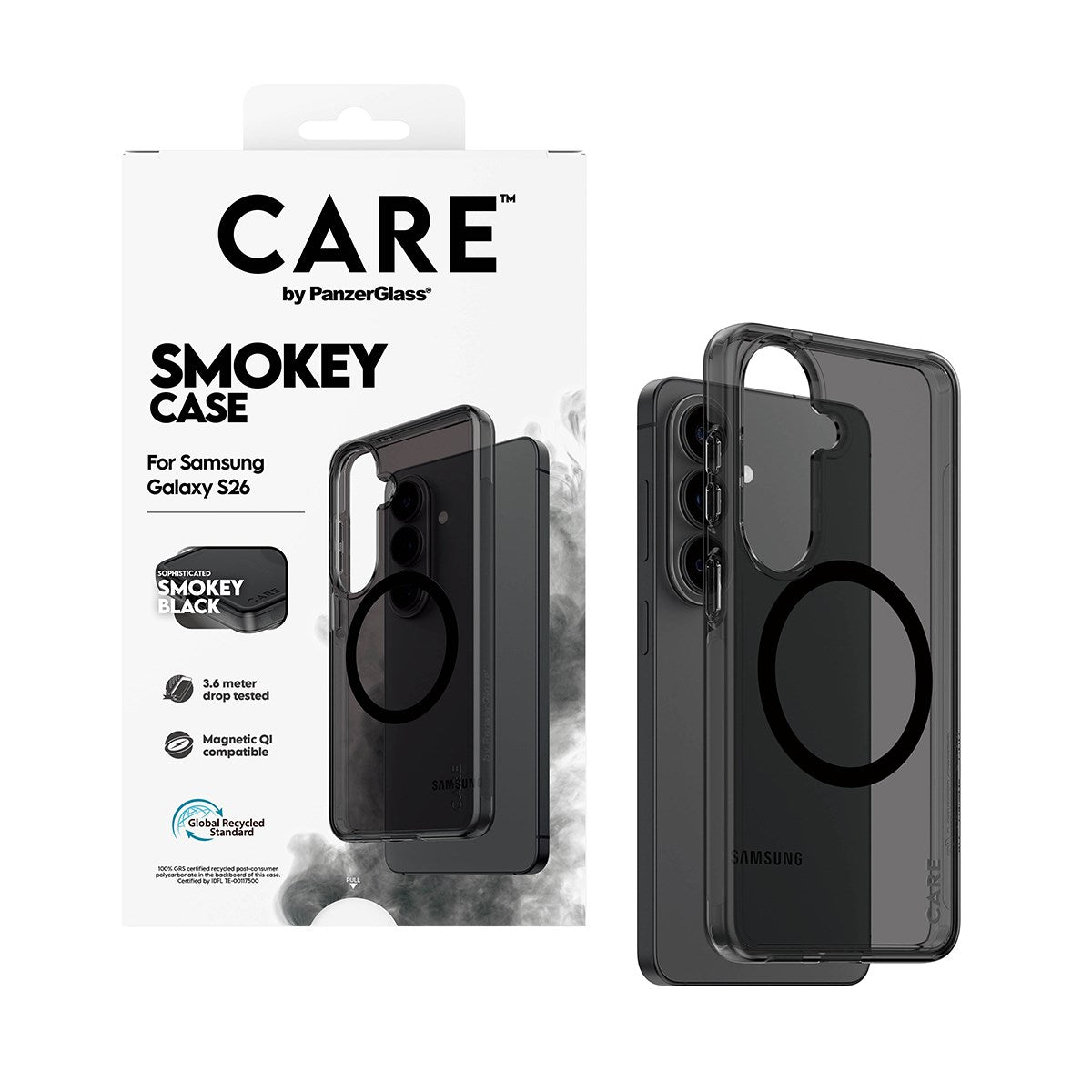 CARE™ by PanzerGlass® Smokey Case m. Sort Qi Samsung Galaxy S26