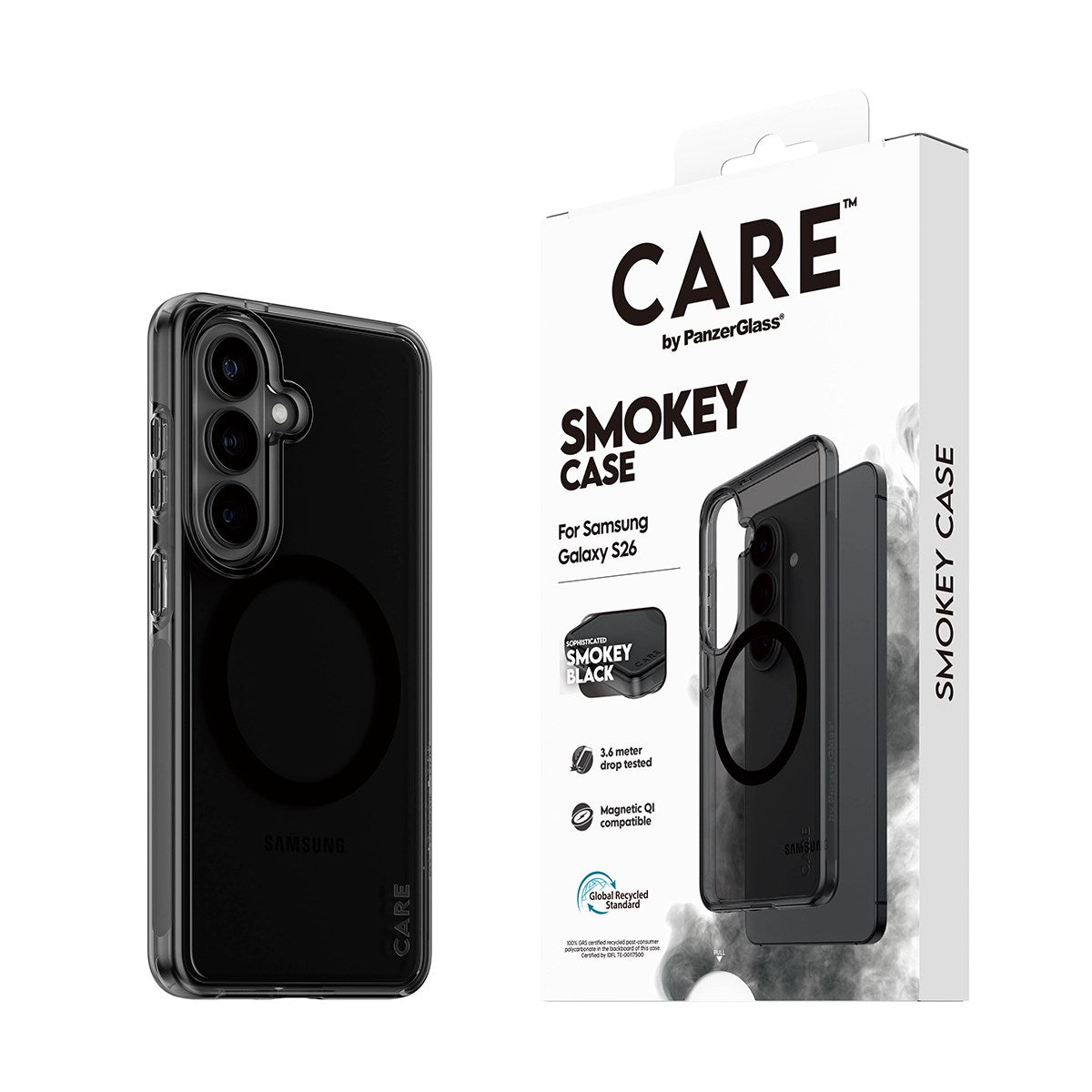 CARE™ by PanzerGlass® Smokey Case m. Sort Qi Samsung Galaxy S26