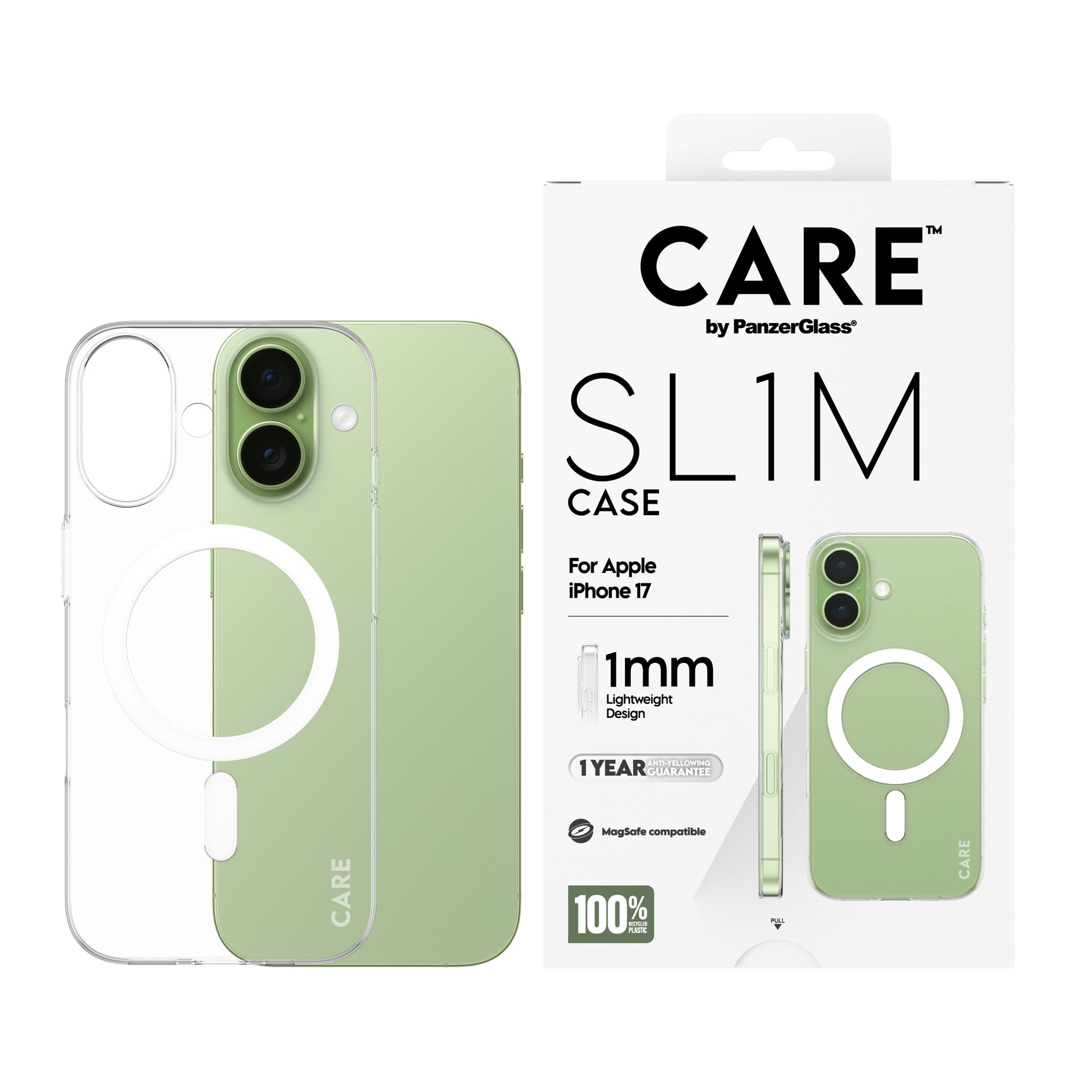 CARE™ by PanzerGlass® SL1M Case Transparent m. MagSafe iPhone 17