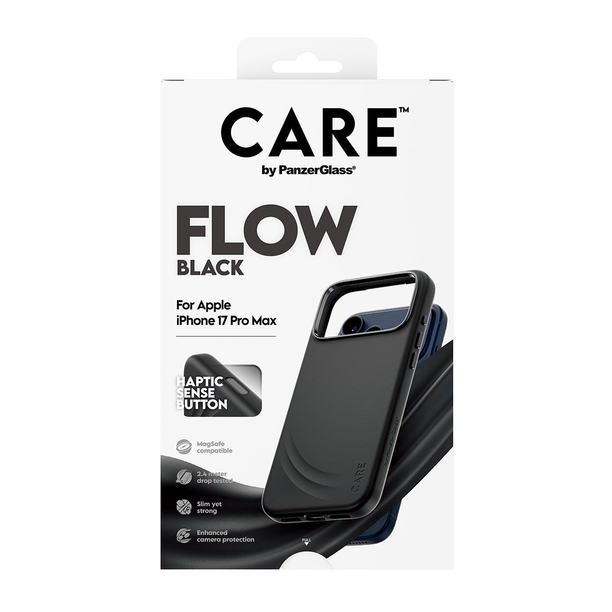 CARE™ by PanzerGlass® Flow Case Sort m. Haptic Button & MagSafe iPhone 17 Pro Max