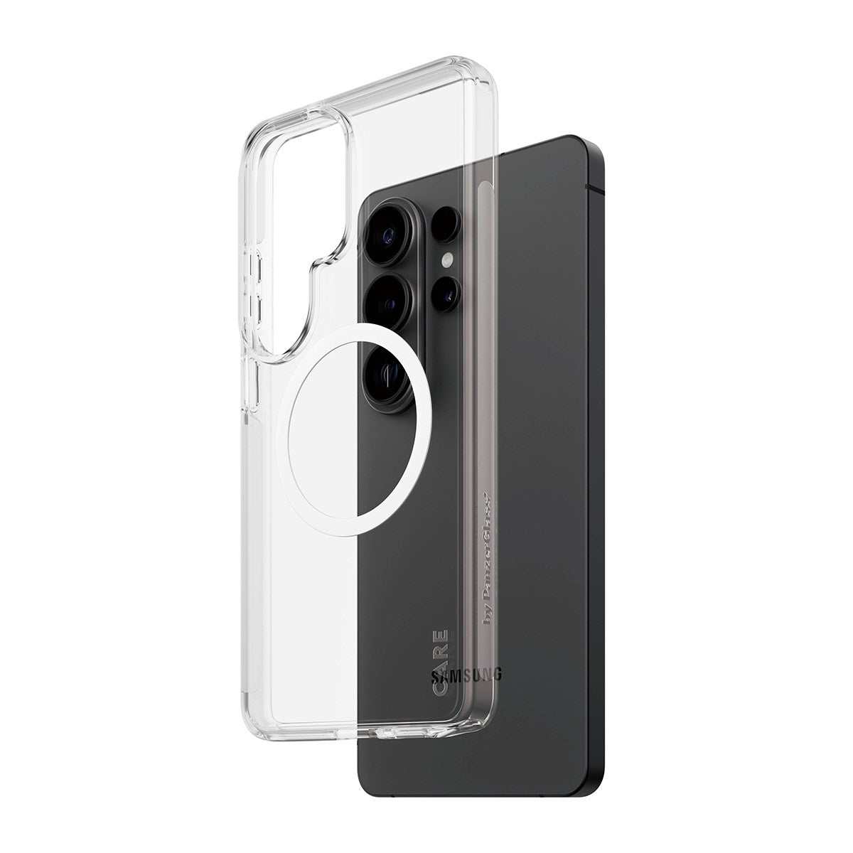CARE™ by PanzerGlass® Urban Explorer Case Transparant m. Hvid Qi Samsung Galaxy S26 Ultra