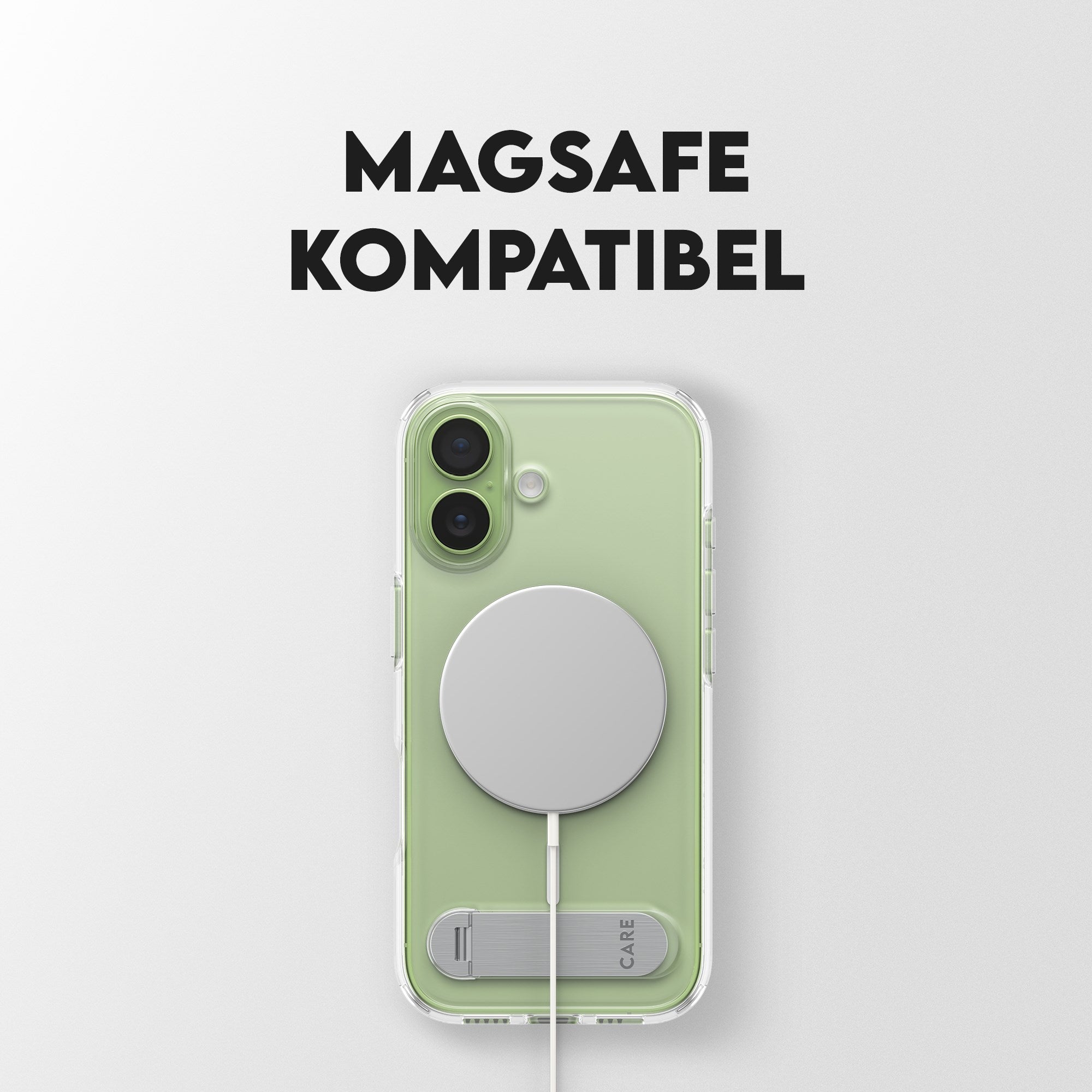 CARE™ by PanzerGlass® Kickstand Case Transparent m. MagSafe iPhone 17