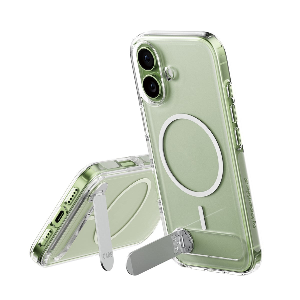 CARE by PanzerGlass® Case Transparent m. Kickstand & MagSafe iPhone 17