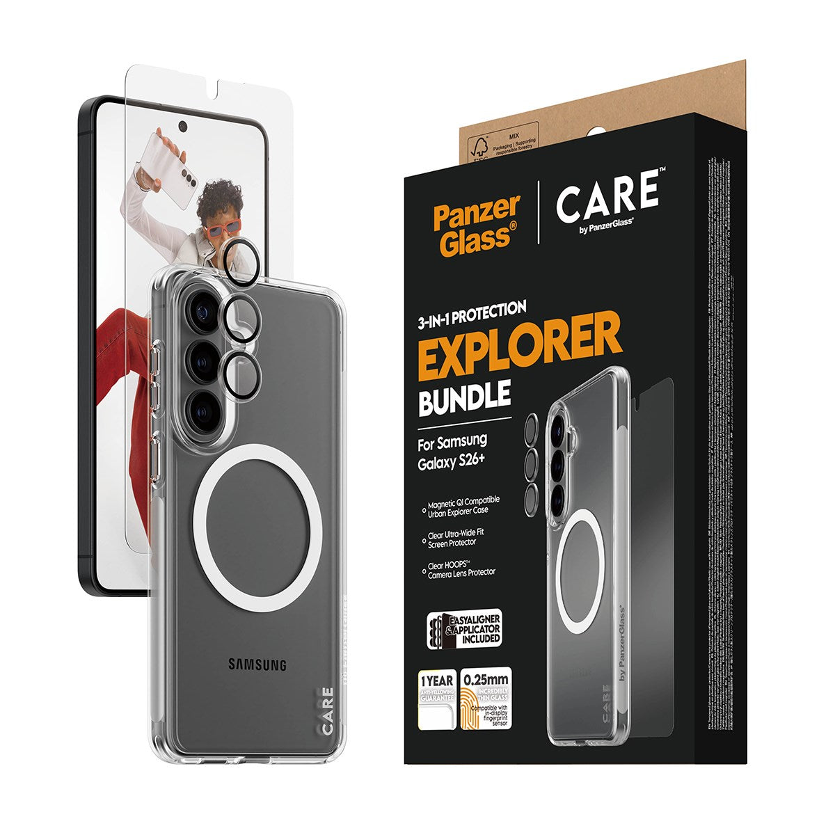 PanzerGlass® | CARE™ by PanzerGlass® 3-in-1 Pakke Samsung Galaxy S26+