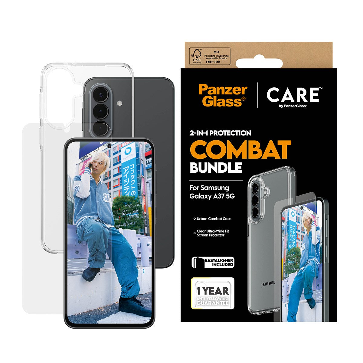 PanzerGlass® | CARE™ by PanzerGlass® 2-i-1 Combat Pakke Samsung Galaxy A37 5G