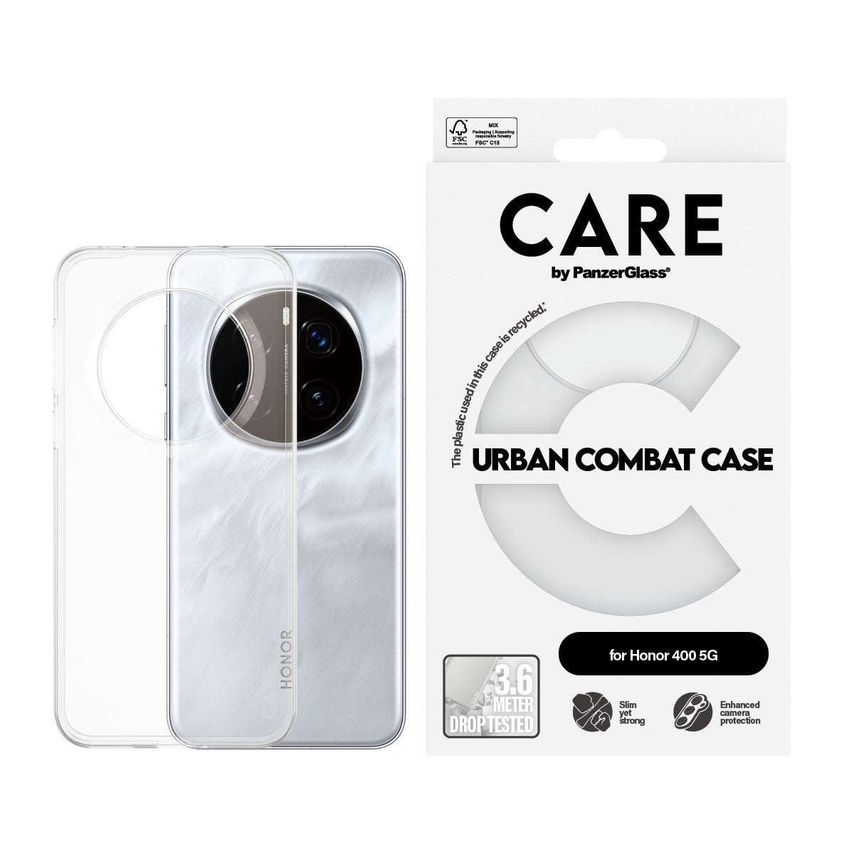 CARE™ by PanzerGlass® Urban Combat Case Transparent Honor 400 5G