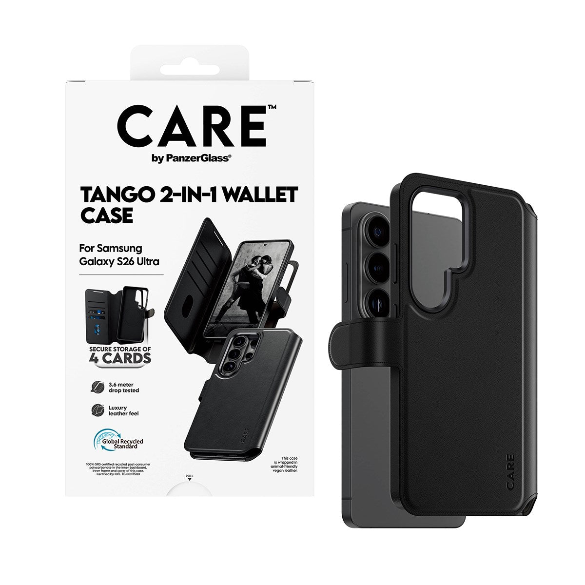 CARE™ by PanzerGlass® Tango 2-in-1 Wallet Case m. Qi Samsung Galaxy S26 Ultra