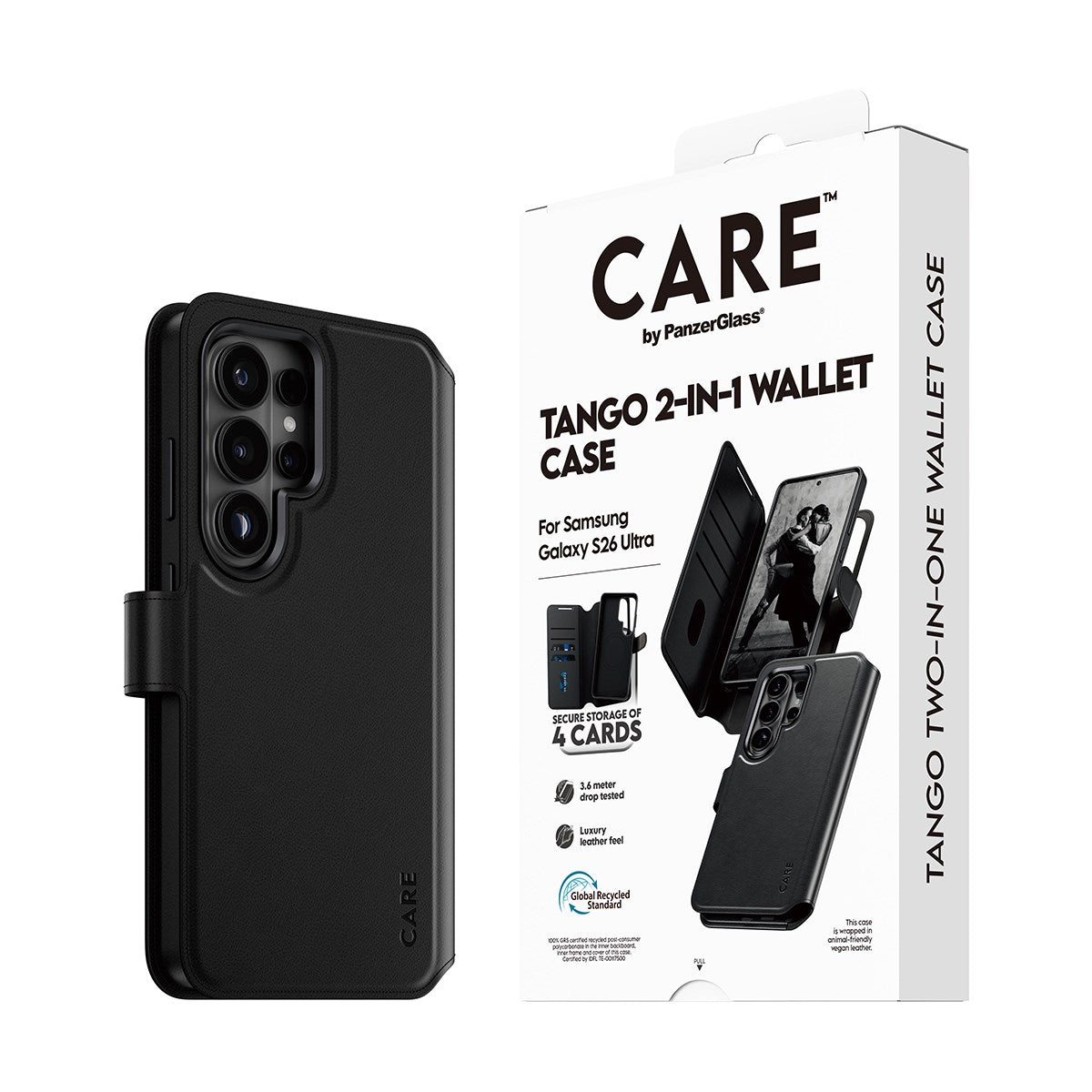 CARE™ by PanzerGlass® Tango 2-in-1 Wallet Case m. Qi Samsung Galaxy S26 Ultra