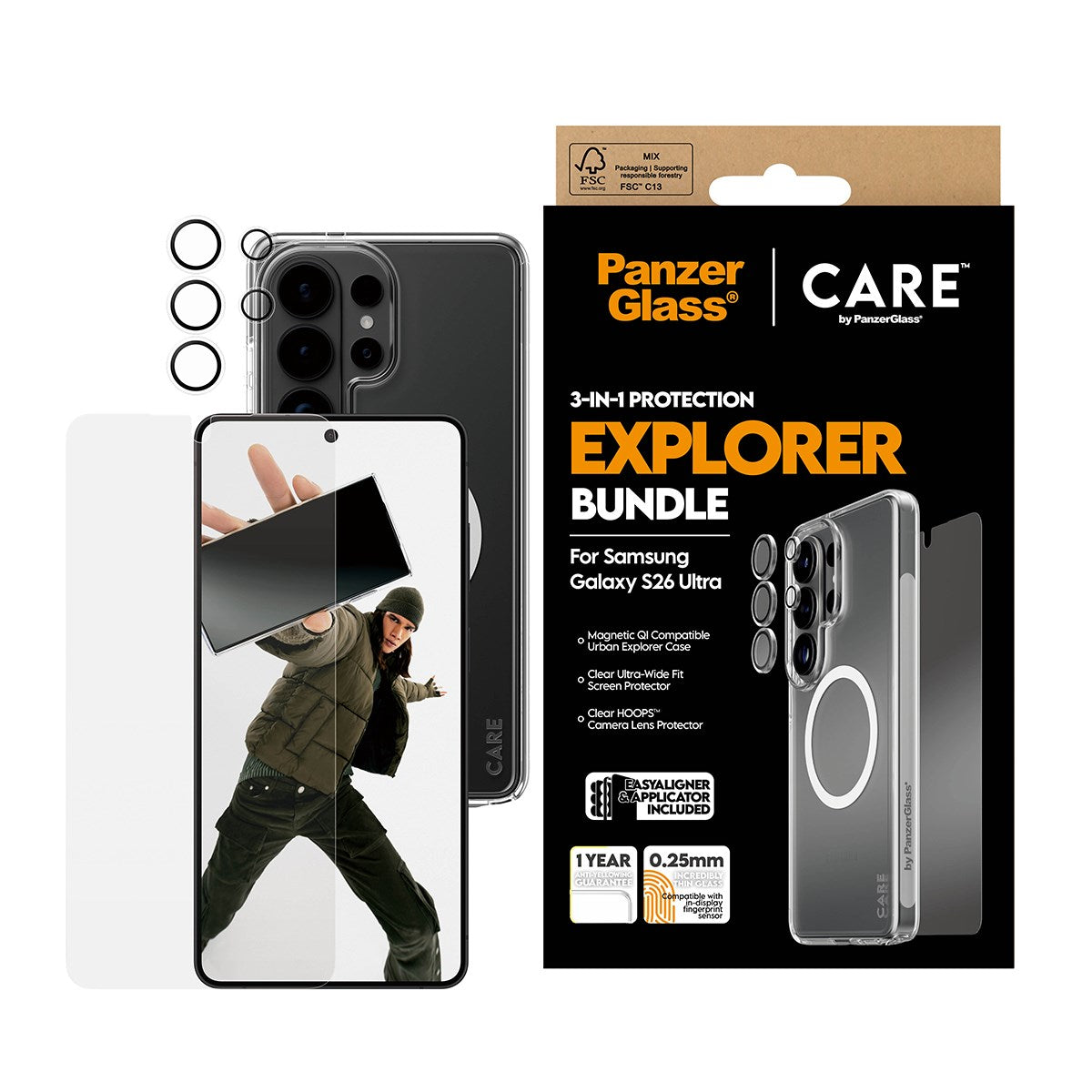 PanzerGlass® | CARE™ by PanzerGlass® 3-in-1 Pakke Samsung Galaxy S26 Ultra