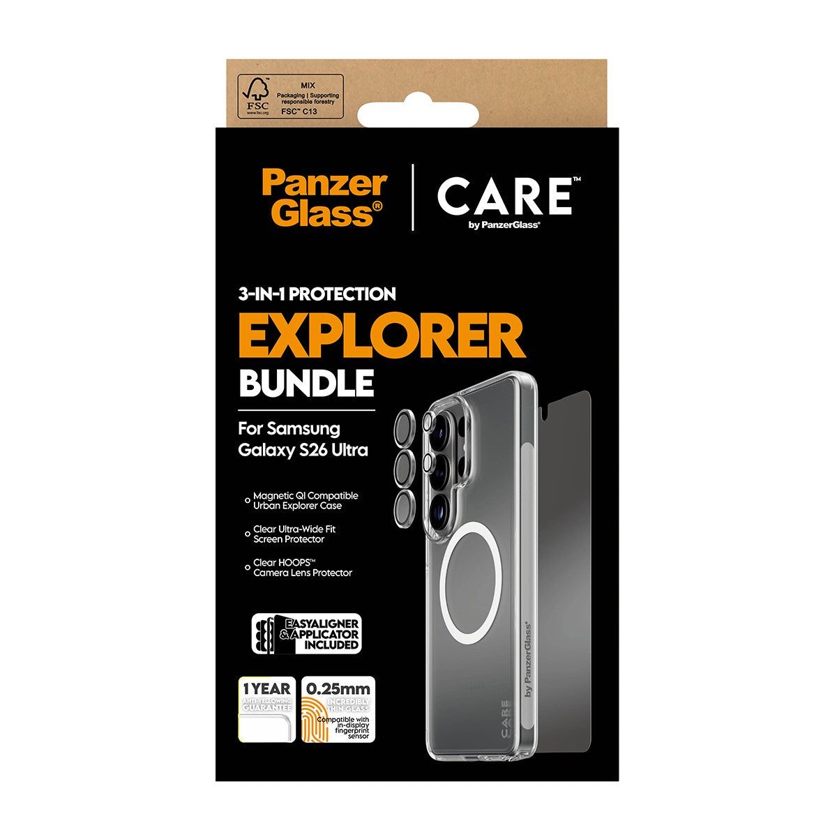 PanzerGlass® | CARE™ by PanzerGlass® 3-in-1 Pakke Samsung Galaxy S26 Ultra