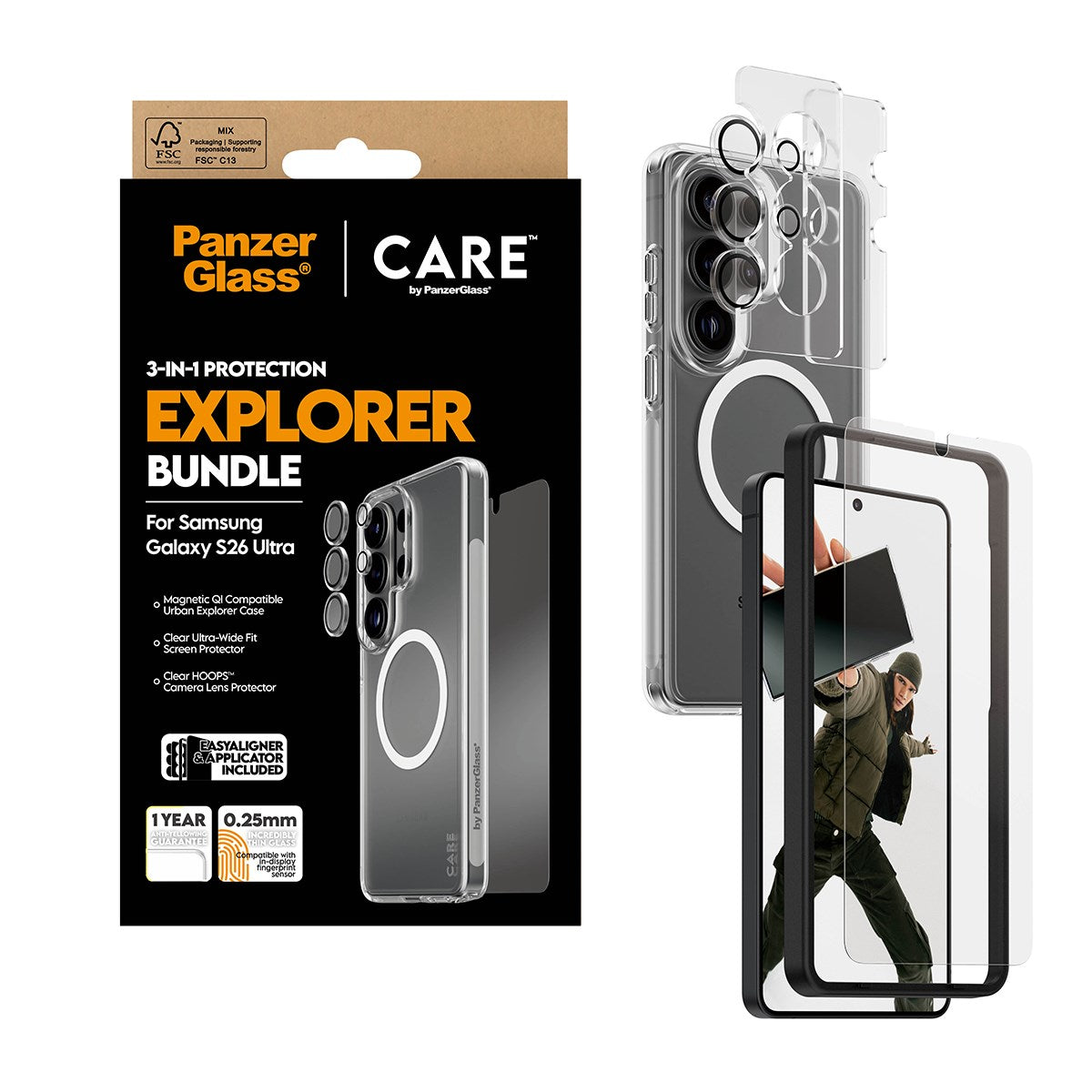 PanzerGlass® | CARE™ by PanzerGlass® 3-in-1 Pakke Samsung Galaxy S26 Ultra