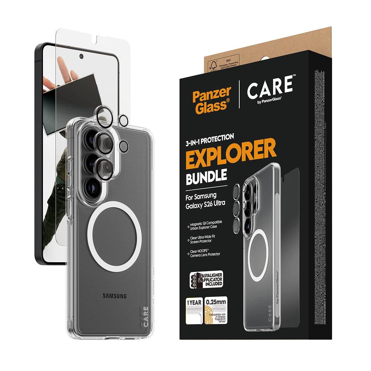 PanzerGlass® | CARE™ by PanzerGlass® 3-in-1 Pakke Samsung Galaxy S26 Ultra