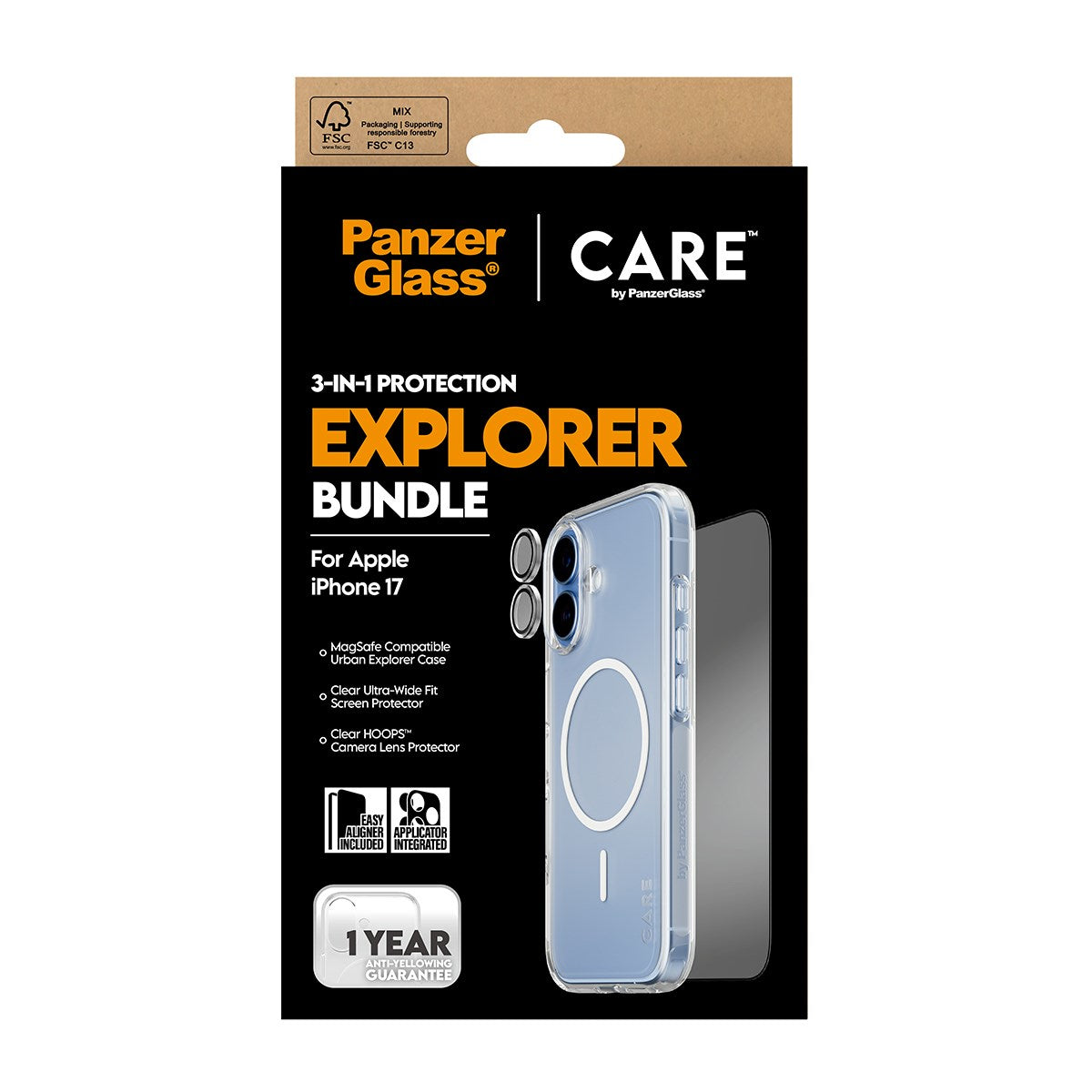 PanzerGlass® | CARE by PanzerGlass® Urban Explorer 3-in-1 Pakke iPhone 17