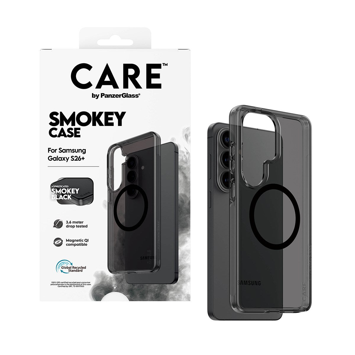 CARE™ by PanzerGlass® Smokey Case m. Sort Qi Samsung Galaxy S26+