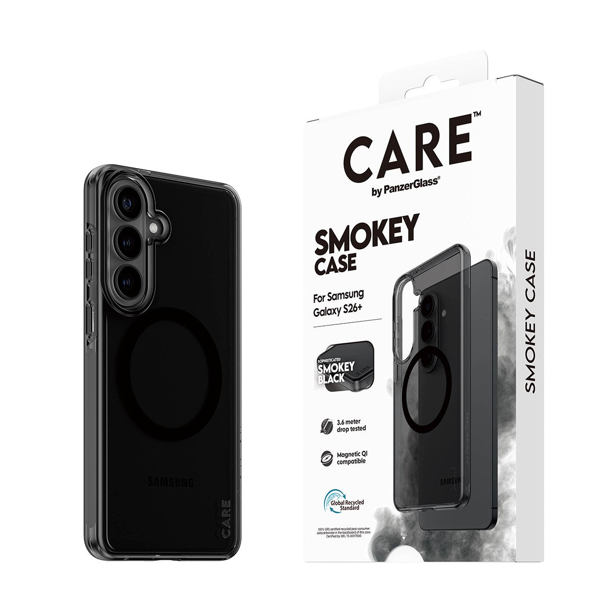 CARE™ by PanzerGlass® Smokey Case m. Sort Qi Samsung Galaxy S26+