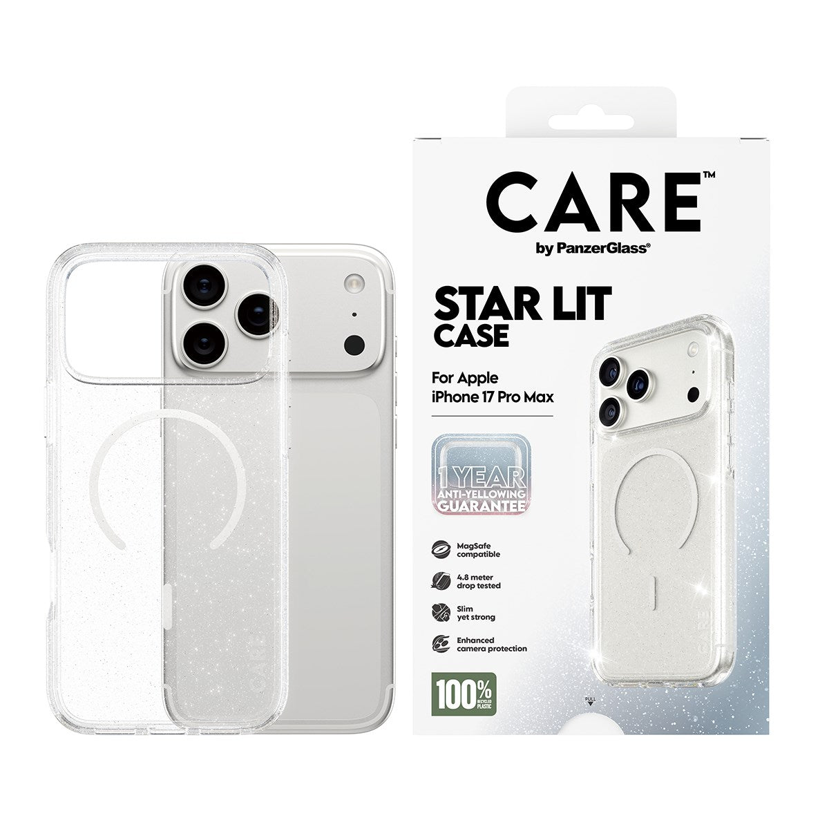 CARE™ by PanzerGlass® Star Lit Case m. Hvid MagSafe iPhone 17 Pro Max