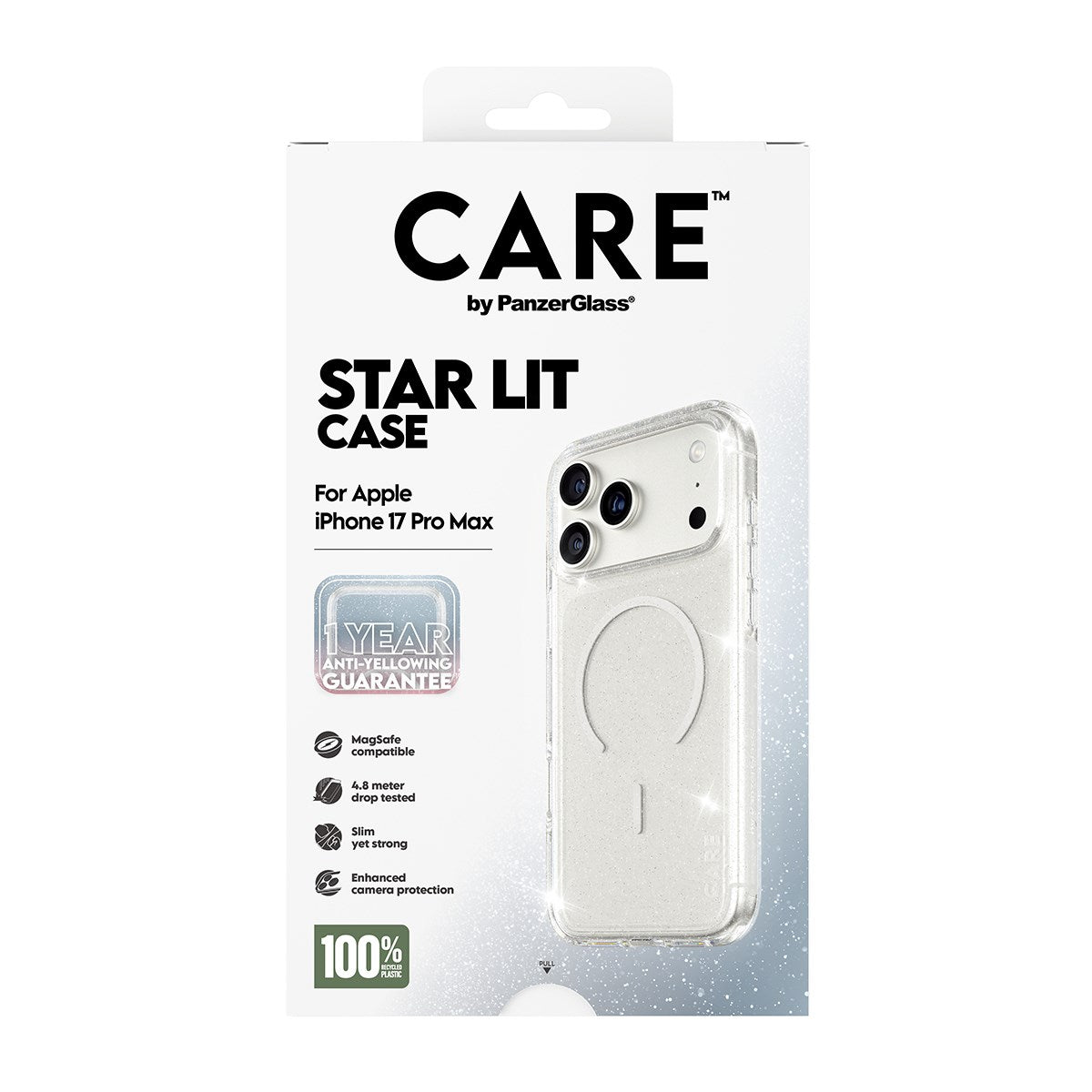 CARE™ by PanzerGlass® Star Lit Case m. Hvid MagSafe iPhone 17 Pro Max
