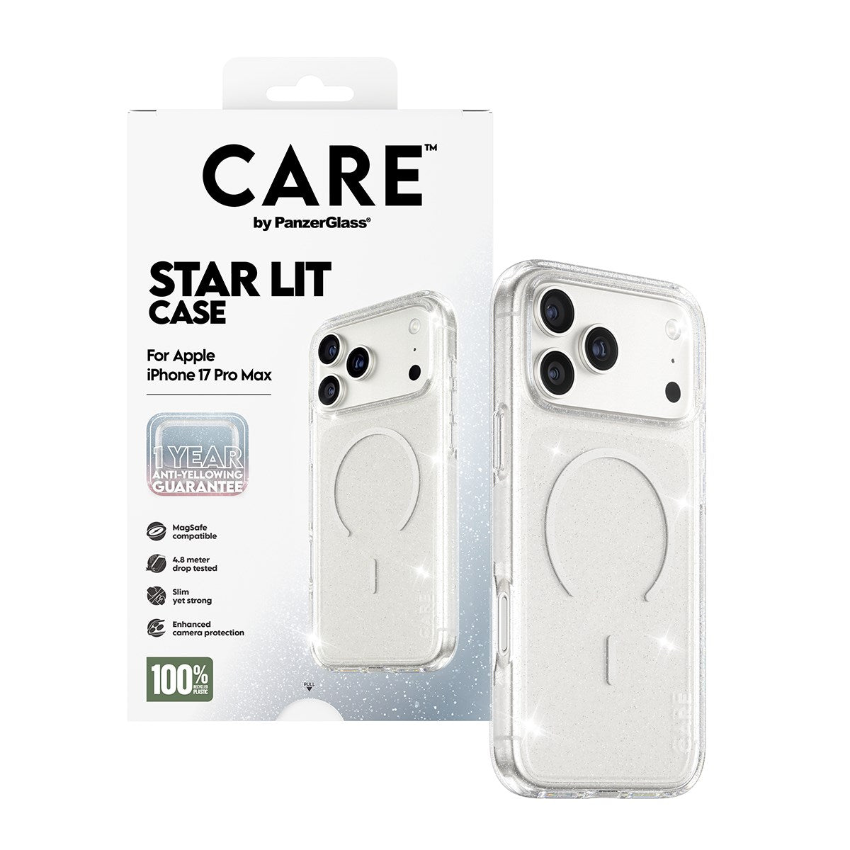 CARE™ by PanzerGlass® Star Lit Case m. Hvid MagSafe iPhone 17 Pro Max