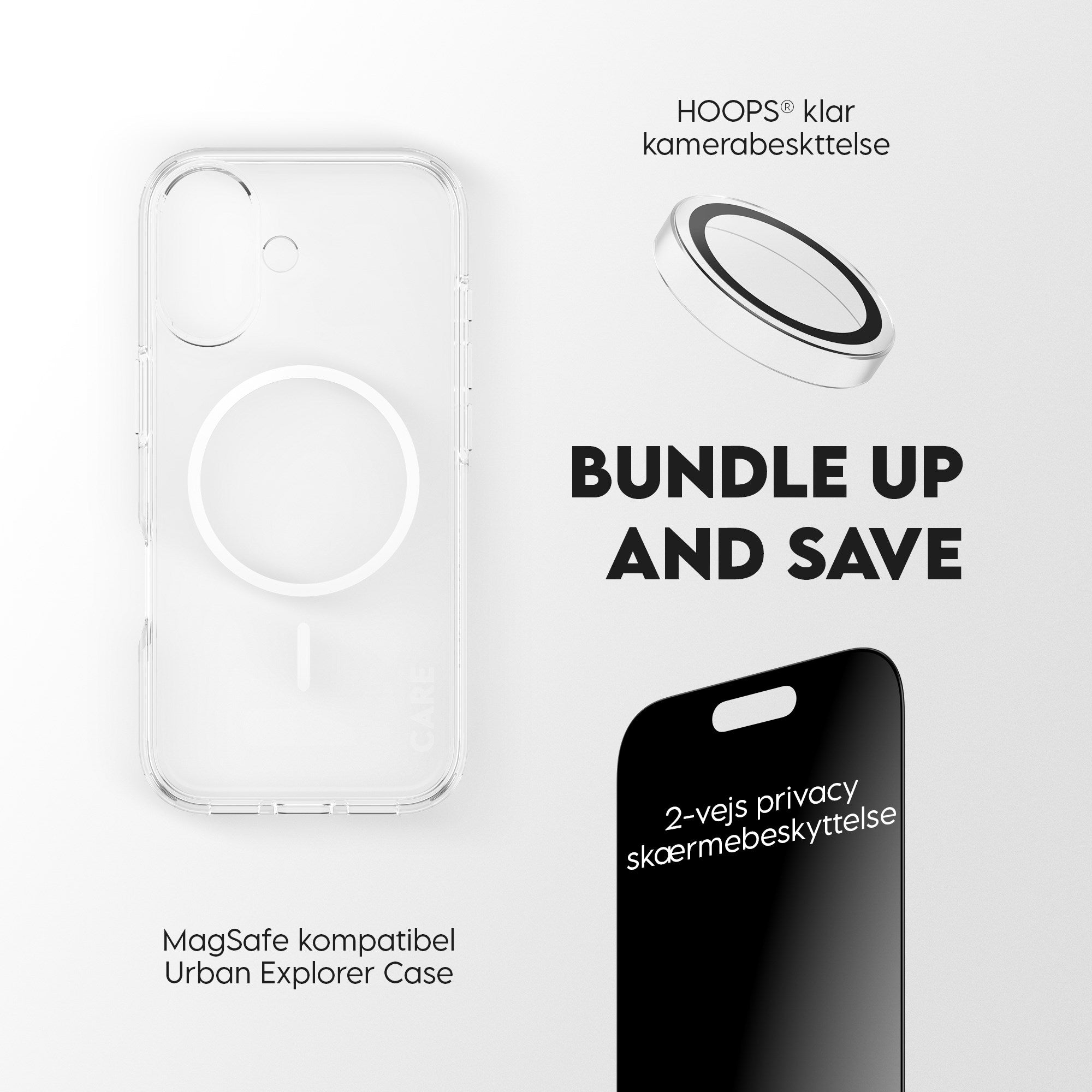 PanzerGlass® | CARE™ by PanzerGlass® 3-in-1 Privacy Pakke iPhone 17