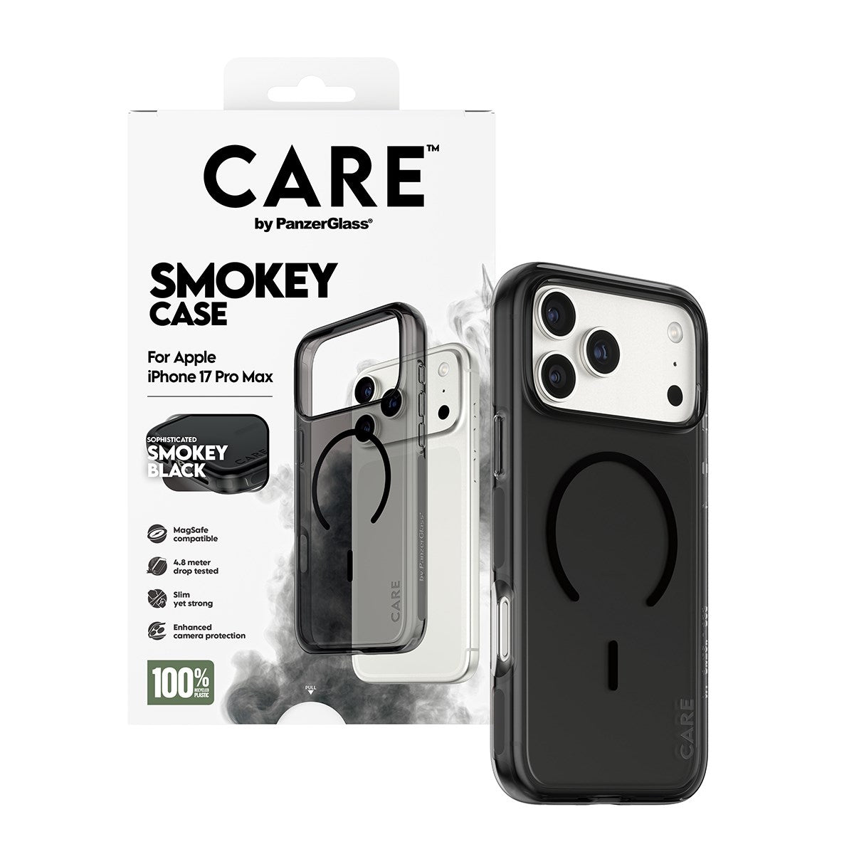 CARE™ by PanzerGlass® Smokey Case m. Sort MagSafe iPhone 17 Pro Max