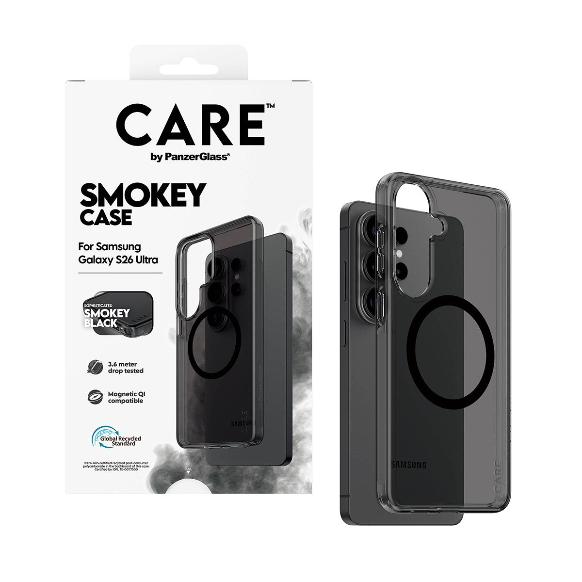 CARE™ by PanzerGlass® Smokey Case m. Sort Qi Samsung Galaxy S26 Ultra