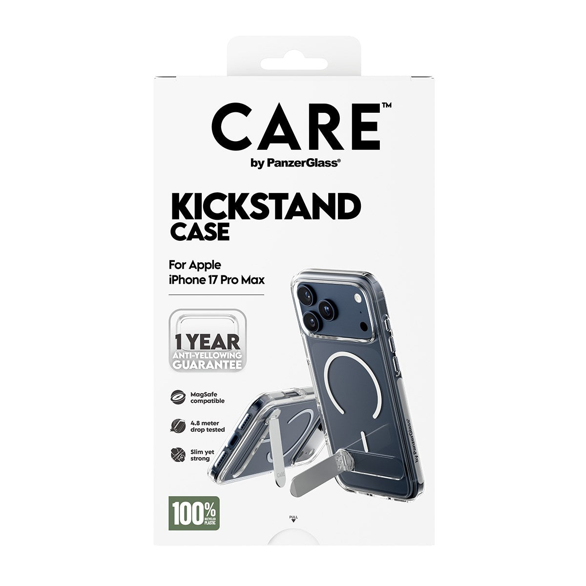 CARE™ by PanzerGlass® Case Transparent m. Kickstand & MagSafe iPhone 17 Pro Max