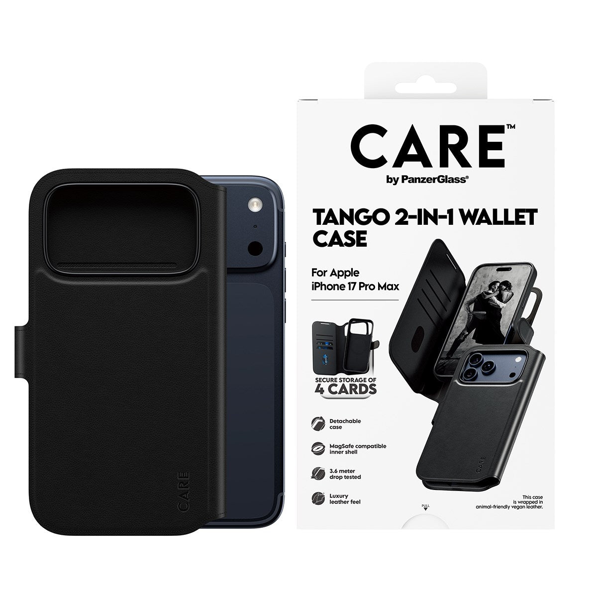 CARE™ by PanzerGlass® Tango 2-in-1 Wallet Case m. MagSafe iPhone 17 Pro Max
