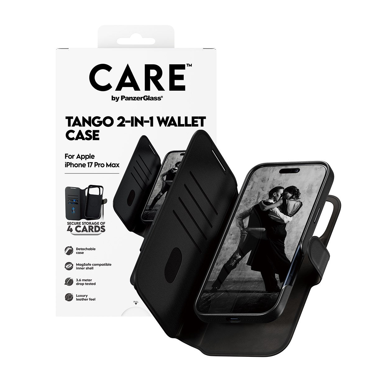 CARE™ by PanzerGlass® Tango 2-in-1 Wallet Case m. MagSafe iPhone 17 Pro Max