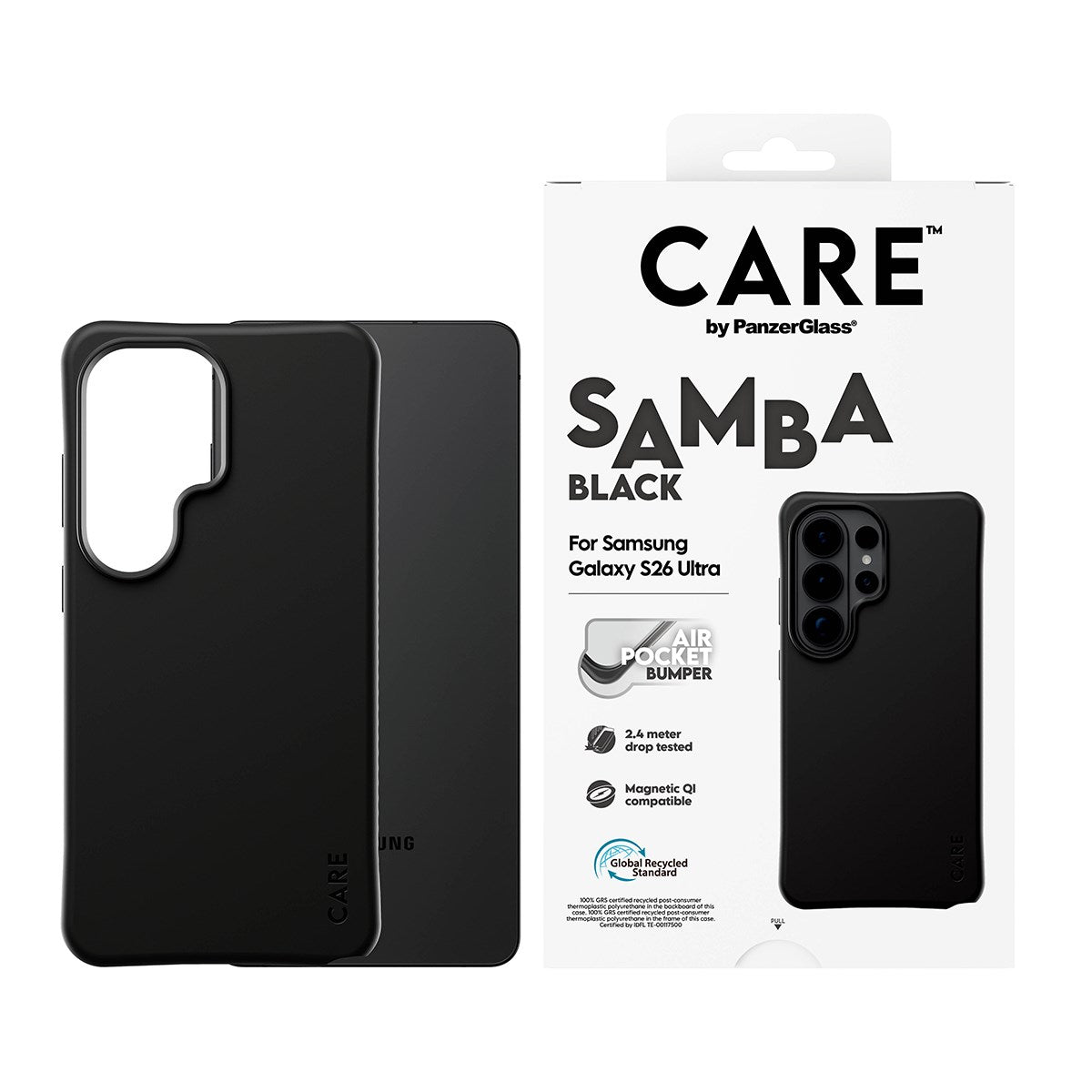CARE™ by PanzerGlass® Samba Case Sort m. Qi Samsung Galaxy S26 Ultra