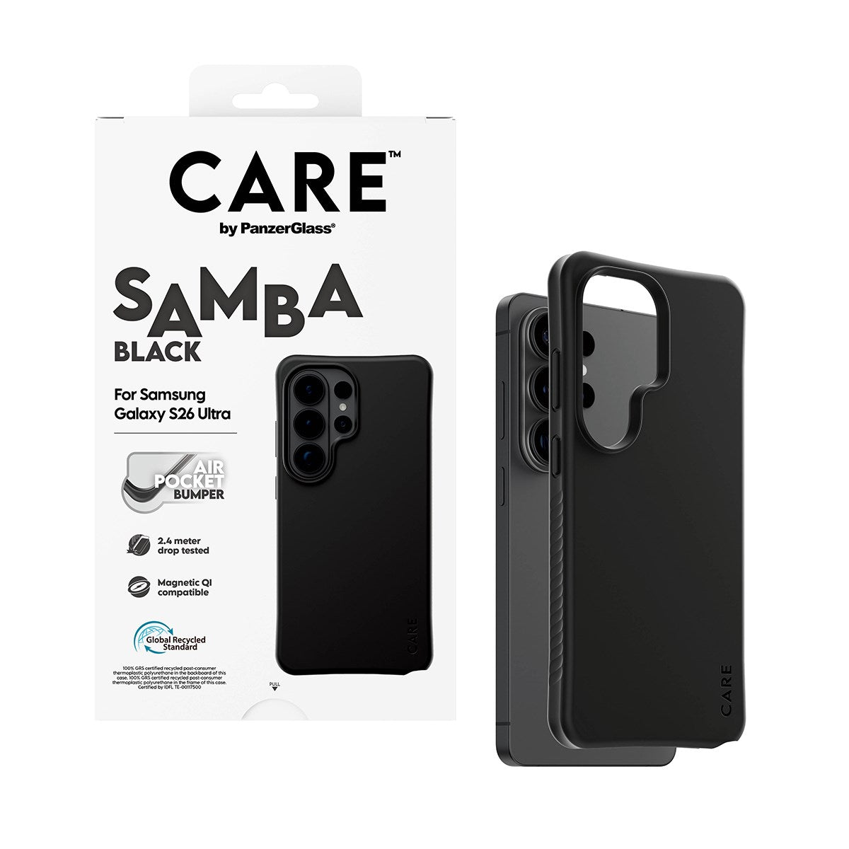 CARE™ by PanzerGlass® Samba Case Sort m. Qi Samsung Galaxy S26 Ultra