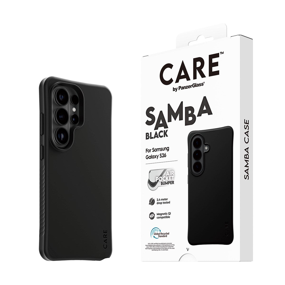 CARE™ by PanzerGlass® Samba Case Sort m. Qi Samsung Galaxy S26 Ultra