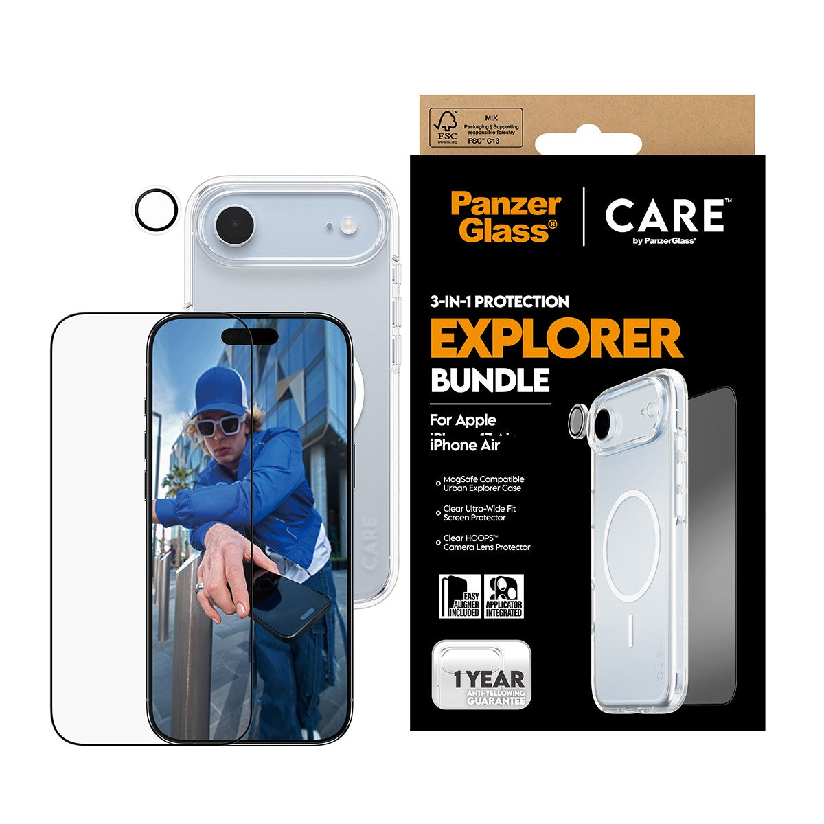 PanzerGlass® | CARE by PanzerGlass® Urban Explorer 3-in-1 Pakke iPhone Air