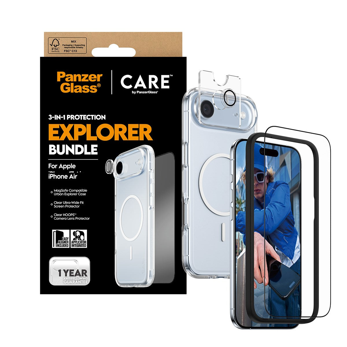 PanzerGlass® | CARE by PanzerGlass® Urban Explorer 3-in-1 Pakke iPhone Air