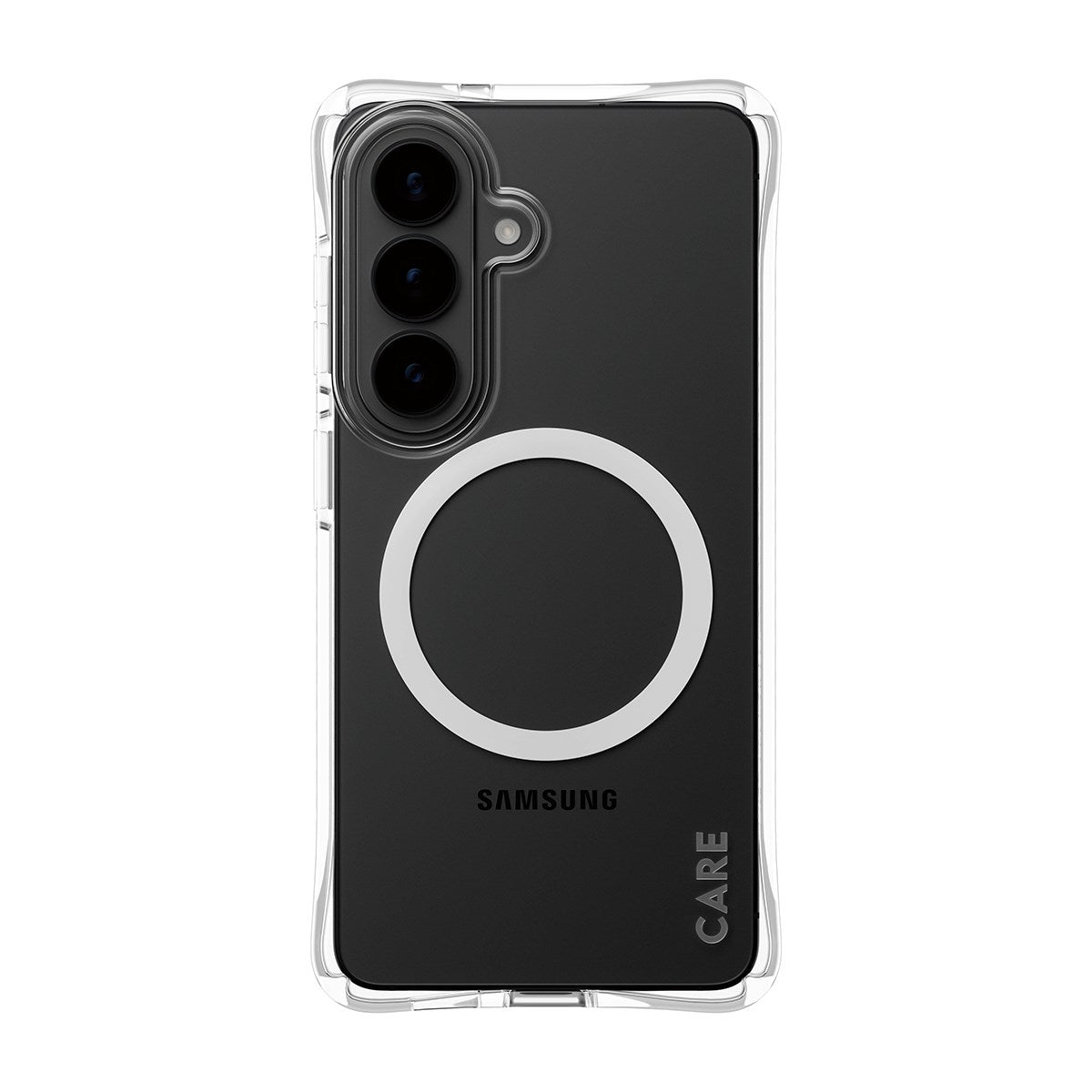 CARE™ by PanzerGlass® Samba Case Transparant m. Hvid Qi Samsung Galaxy S26