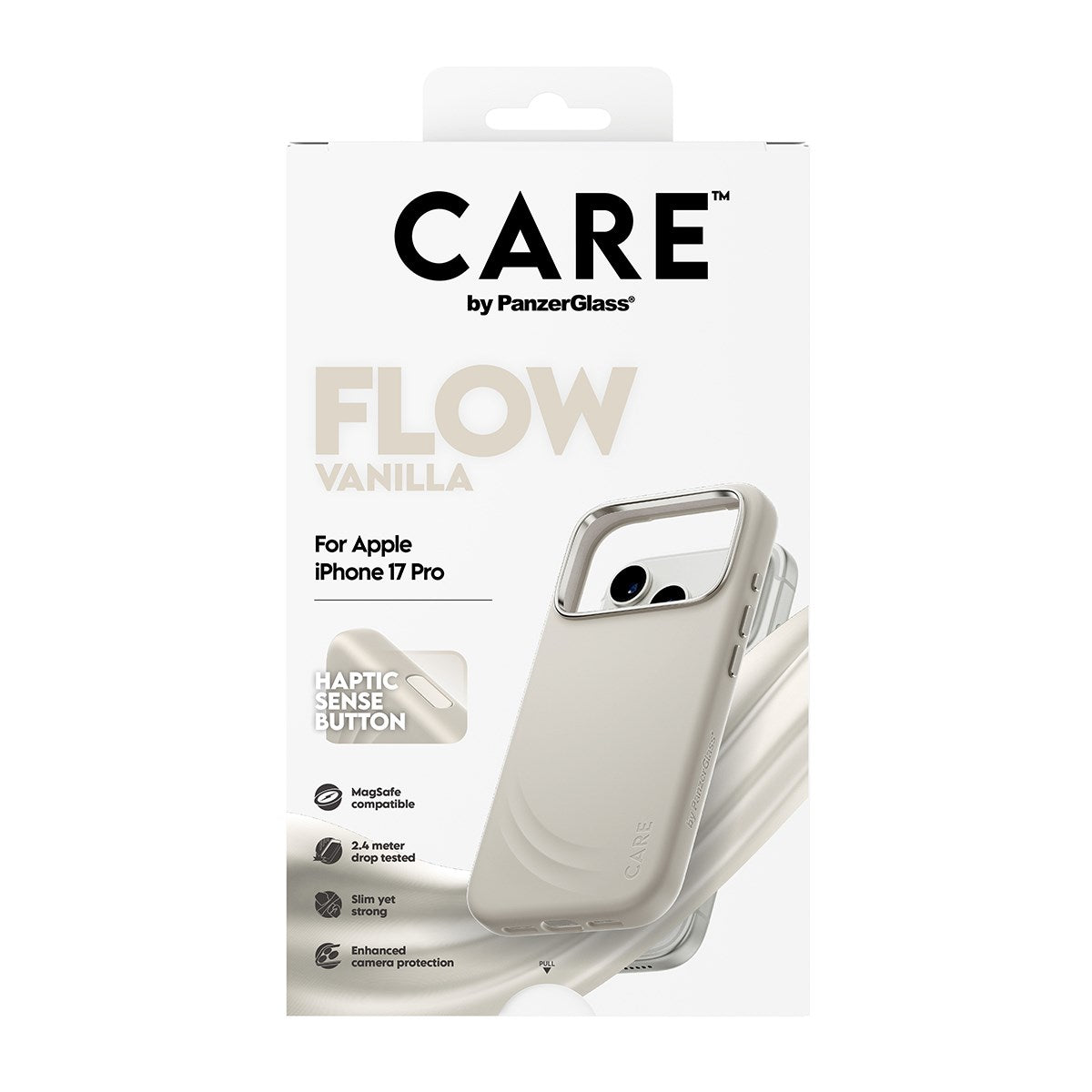 CARE™ by PanzerGlass® Flow Case Vanilla m. Haptic Button & MagSafe iPhone 17 Pro