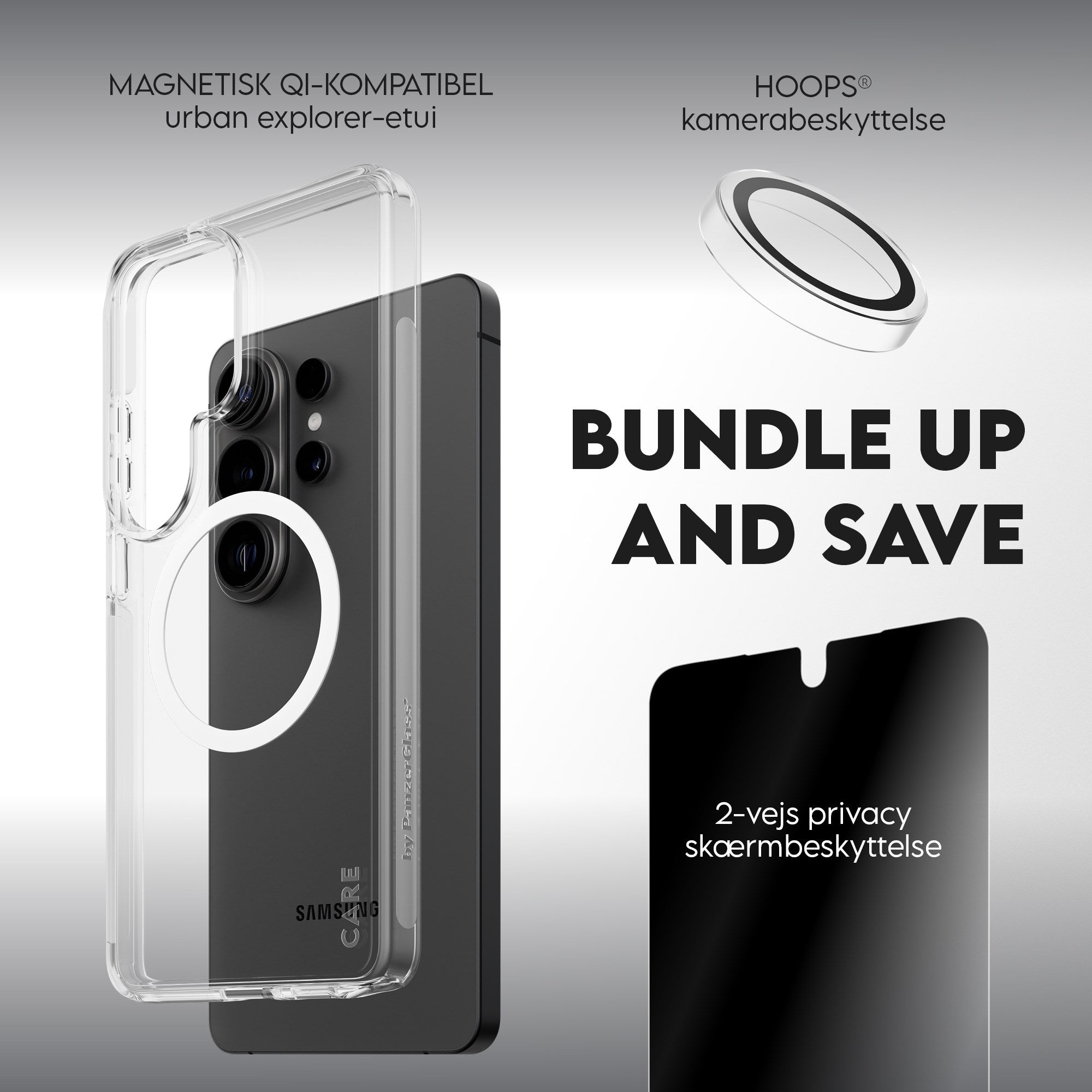 PanzerGlass® | CARE™ by PanzerGlass® Privacy 3-in-1 Pakke Samsung Galaxy S26 Ultra