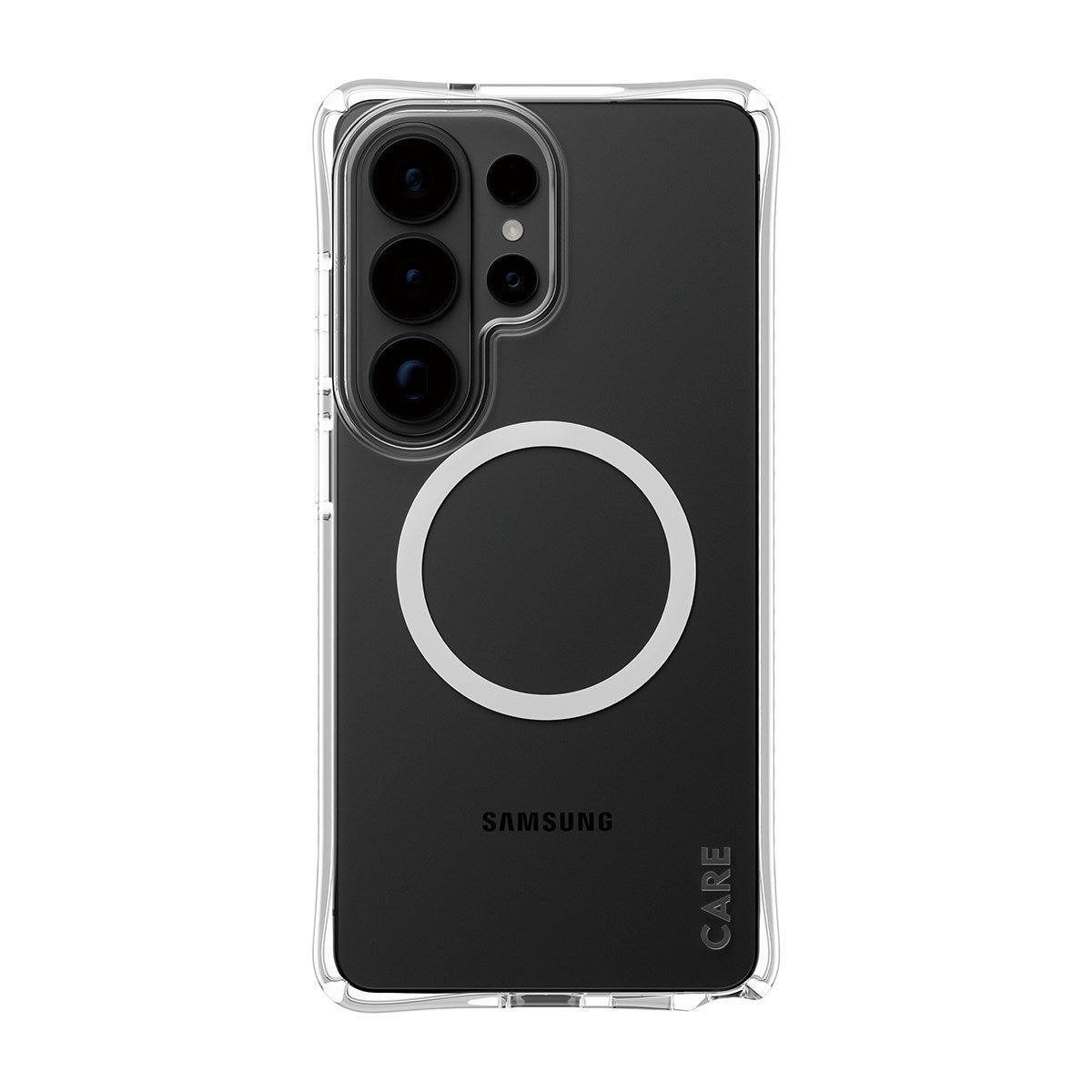 CARE™ by PanzerGlass® Samba Case Transparant m. Hvid Qi Samsung Galaxy S26 Ultra