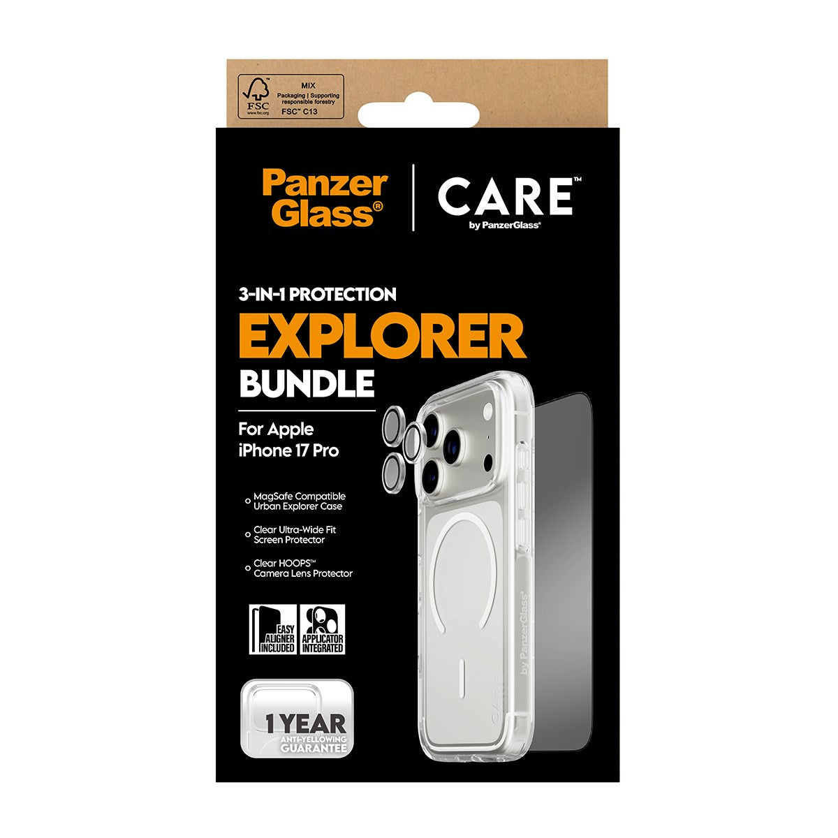 PanzerGlass® | CARE by PanzerGlass® Urban Explorer 3-in-1 Pakke iPhone 17 Pro