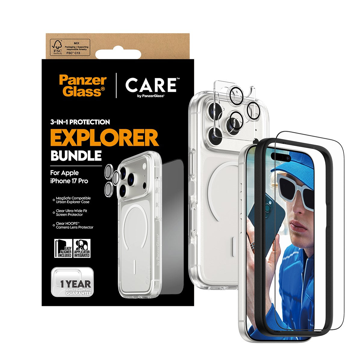 PanzerGlass® | CARE by PanzerGlass® Urban Explorer 3-in-1 Pakke iPhone 17 Pro
