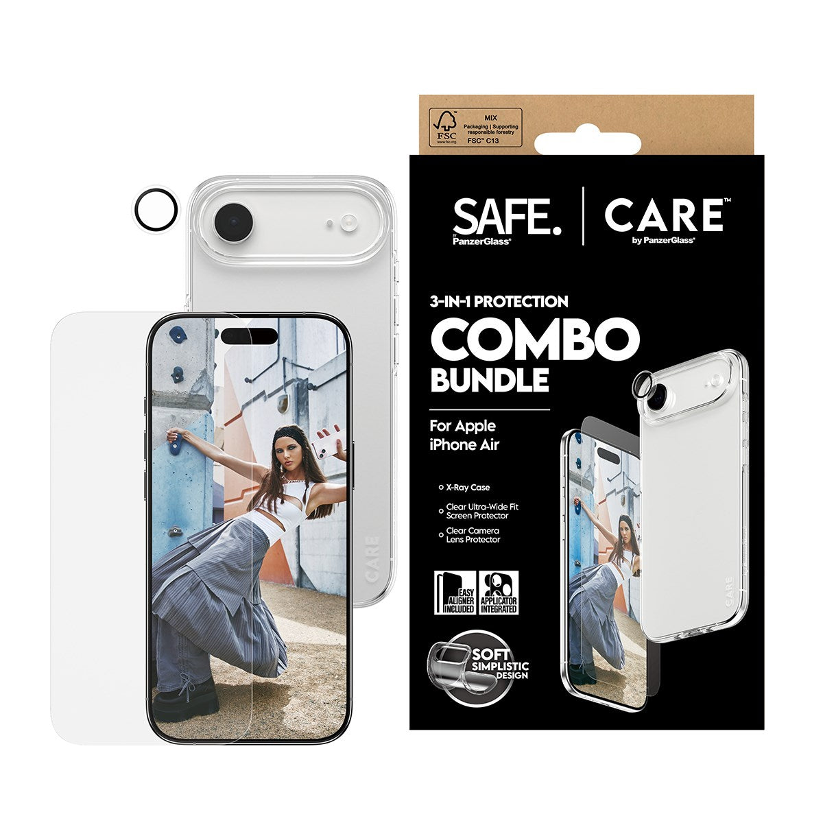 SAFE. | CARE by PanzerGlass® 3-in-1 Combo Pakke iPhone Air