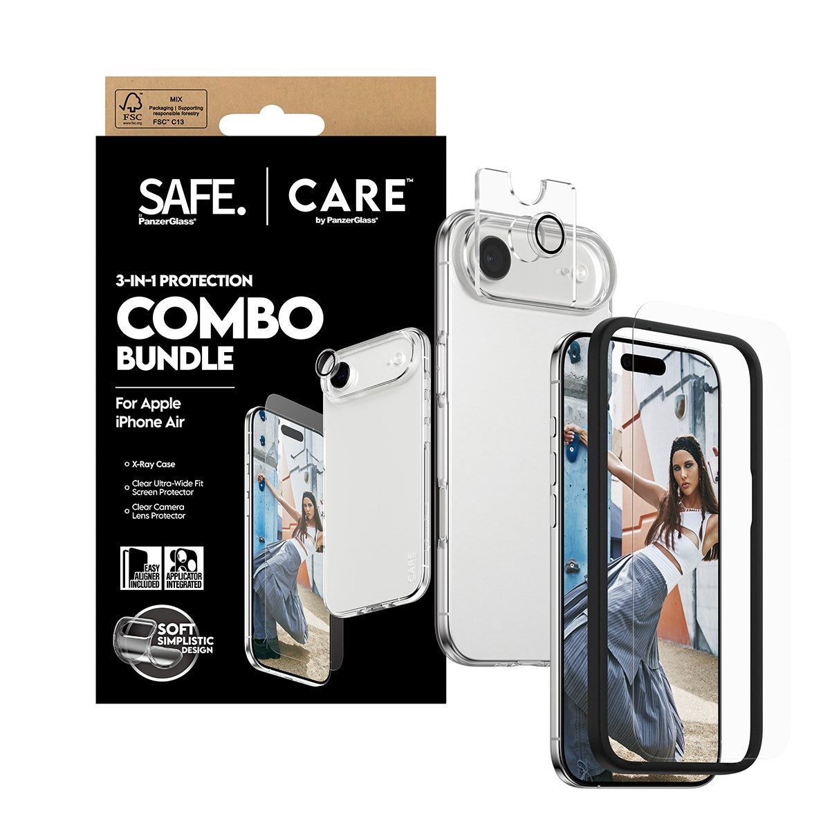 SAFE. | CARE by PanzerGlass® 3-in-1 Combo Pakke iPhone Air