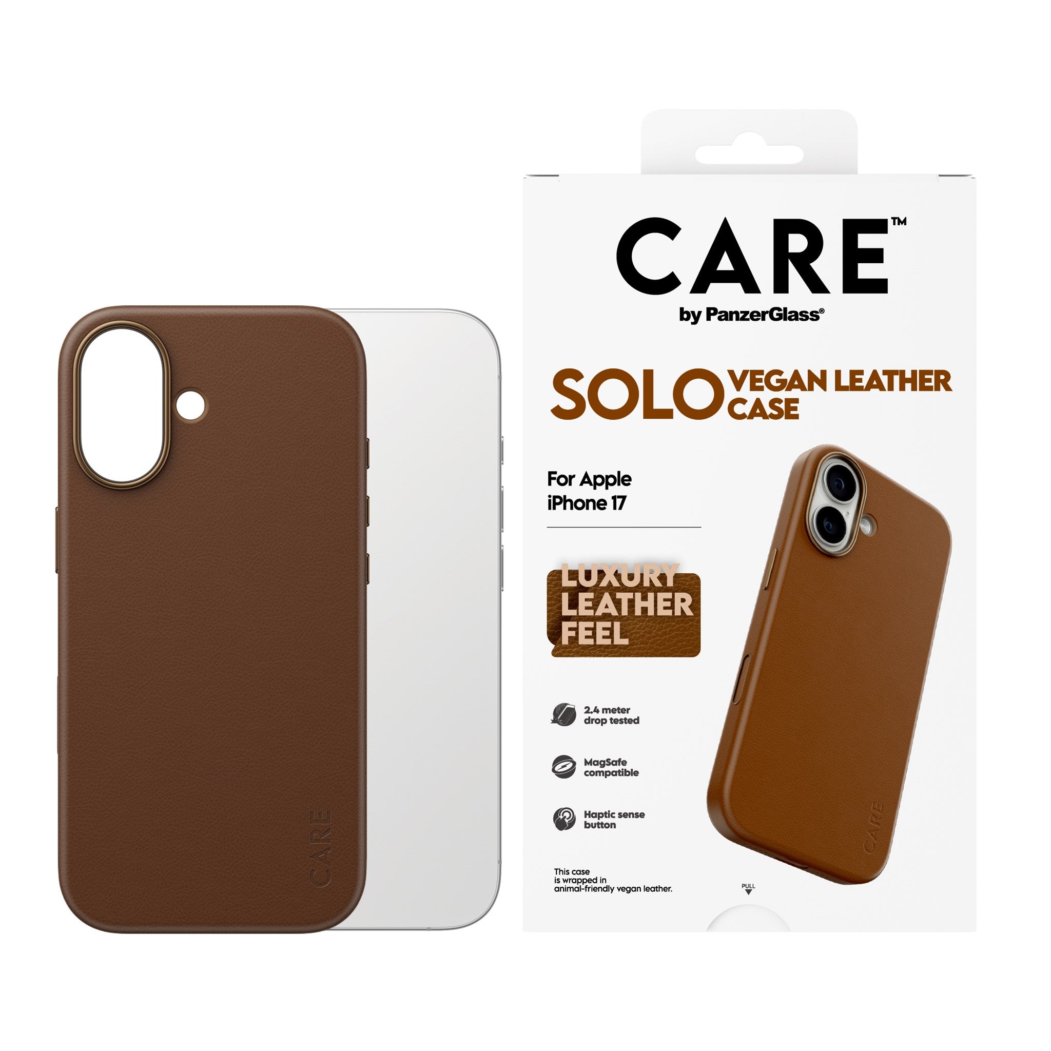 CARE™ by PanzerGlass® Solo Case Brun iPhone 17
