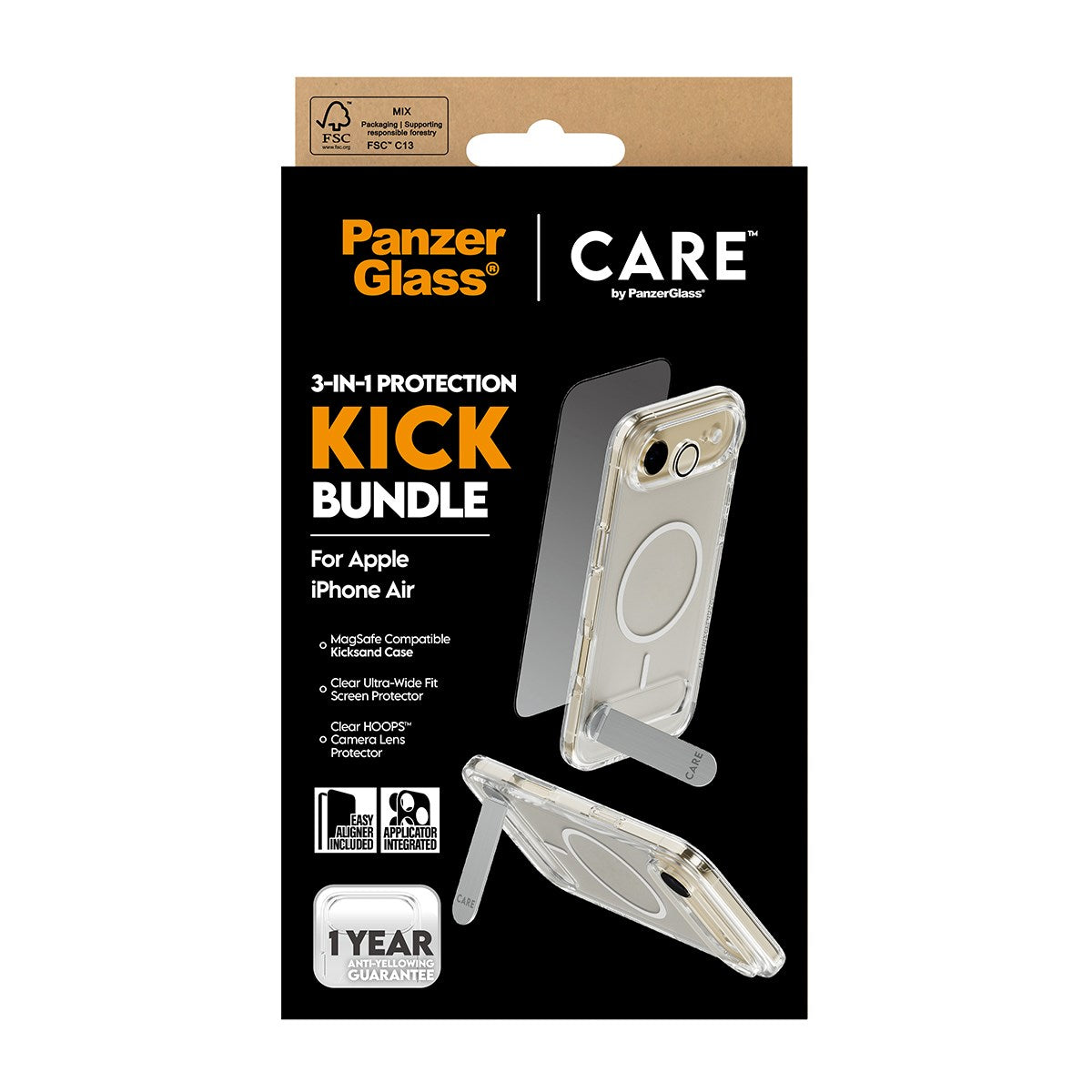 PanzerGlass® | CARE by PanzerGlass® 3-in-1 Kick Pakke iPhone Air