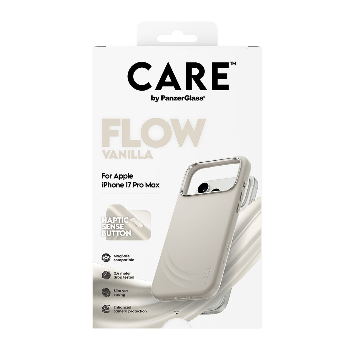 CARE™ by PanzerGlass® Flow Case Vanilla m. Haptic Button & MagSafe iPhone 17 Pro Max