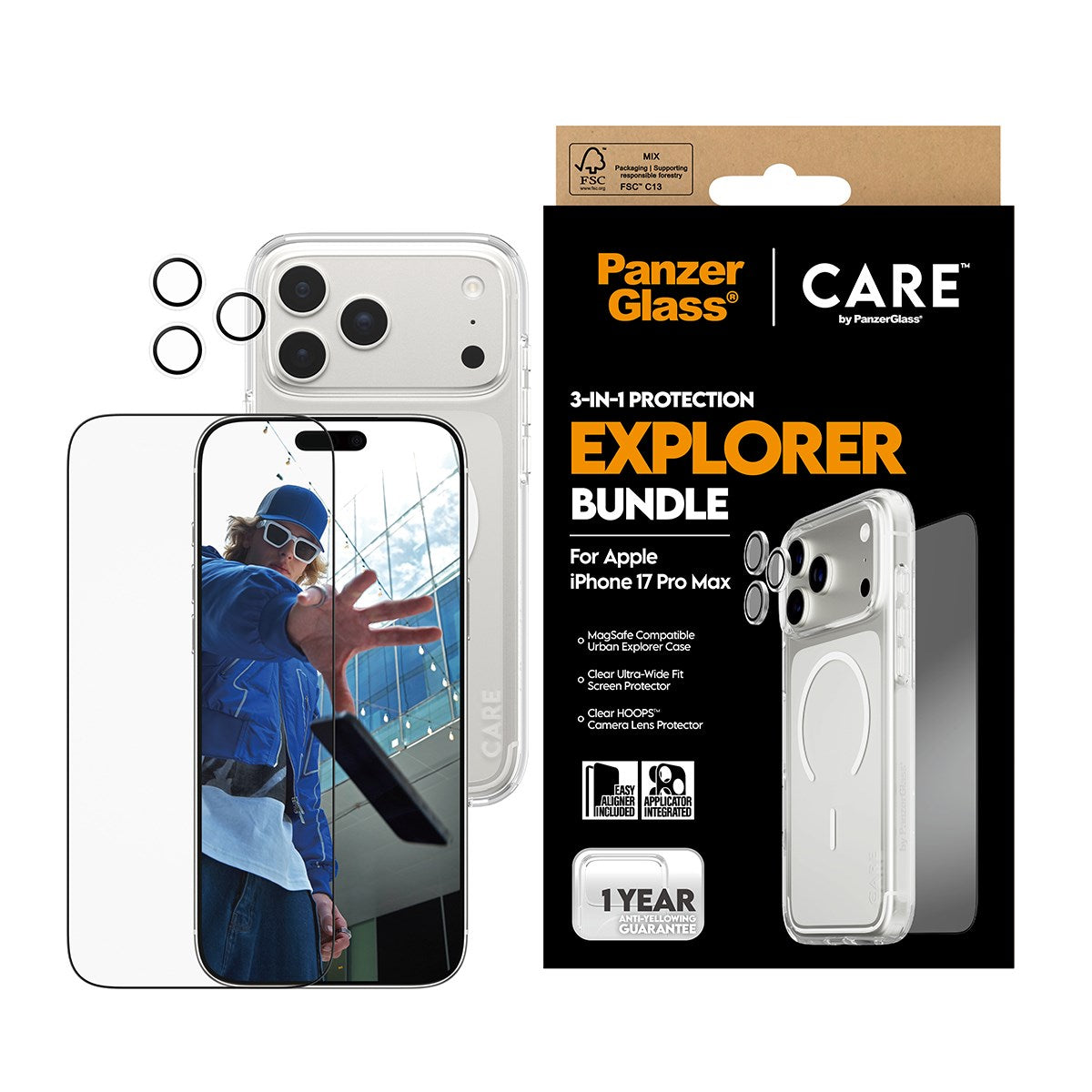 PanzerGlass® | CARE by PanzerGlass® Urban Explorer 3-in-1 Pakke iPhone 17 Pro Max